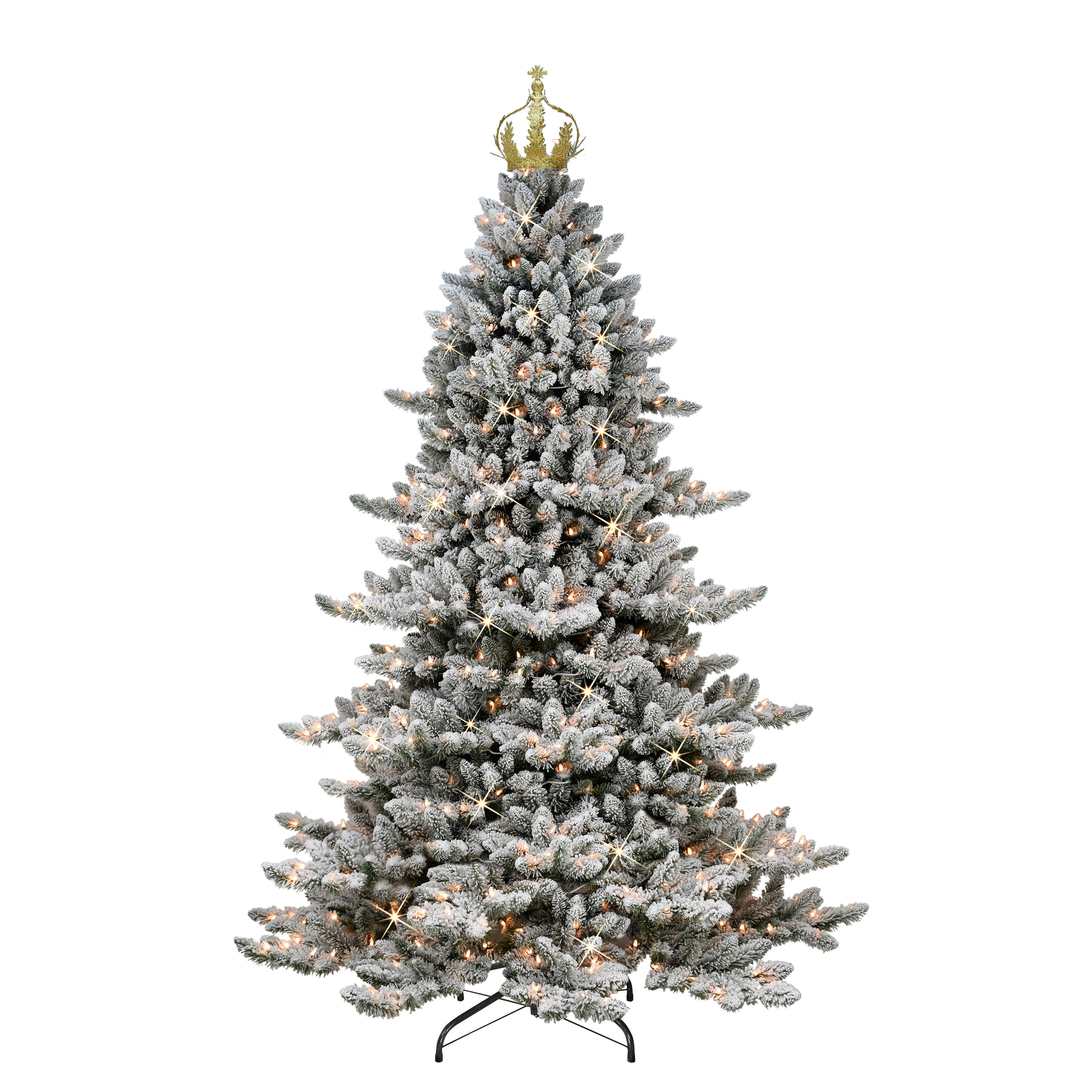 7.5-ft Spruce Pre-lit Flocked Artificial Christmas Tree with Incandescent Lights | - Puleo International RMSFGCPA-75C7