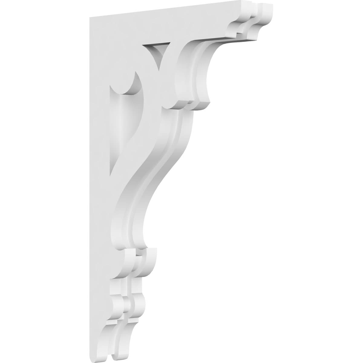 Ekena Millwork CORP01X08X14BR 1.875-in x 8-in x 14-in Brontes Unfinished White PVC Paintable Corbel