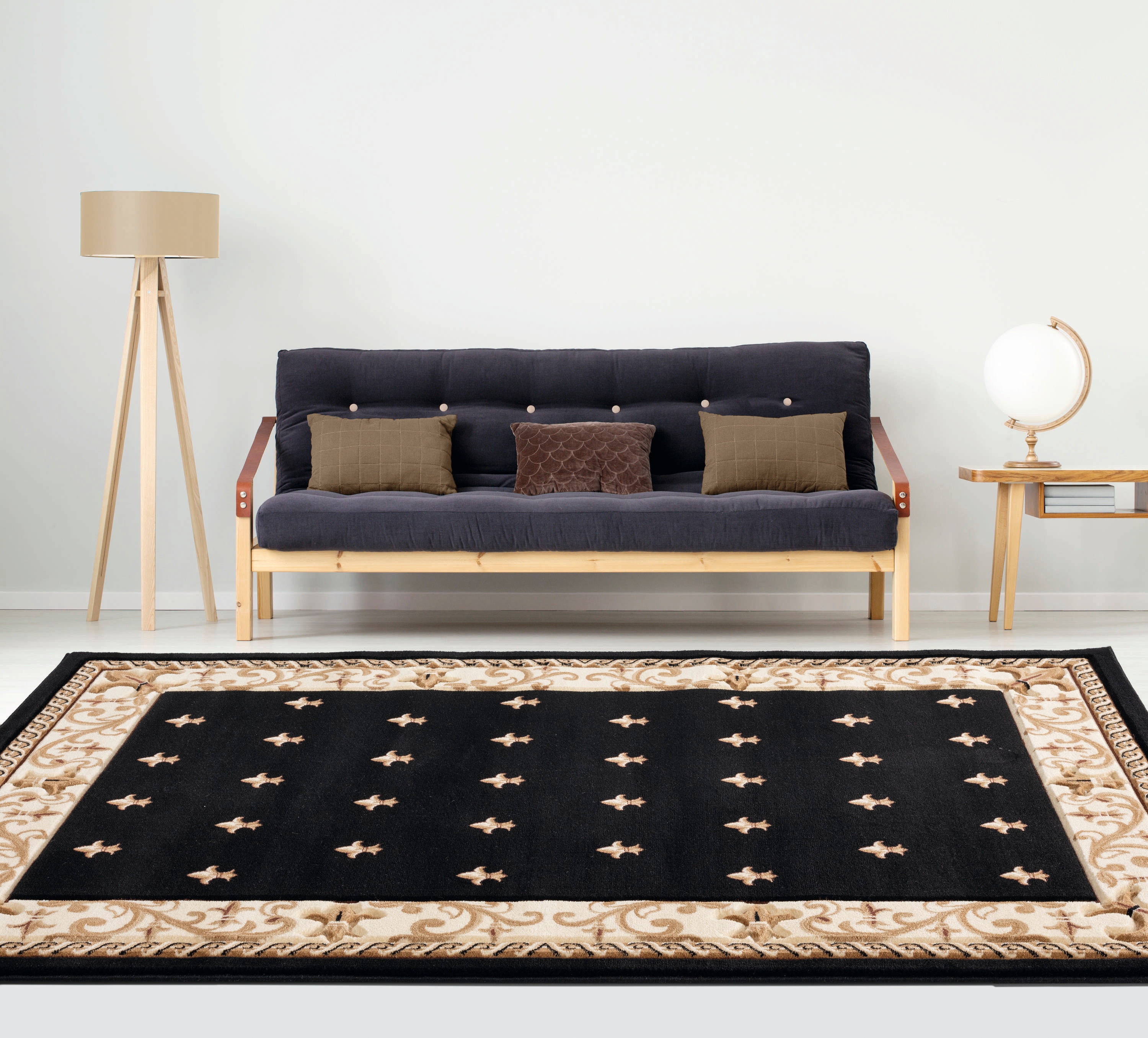 United Weavers Of America 2050 11670 24 Bristol 2 x 3 (ft) Polypropylene Black Rectangular Indoor Border Area rug