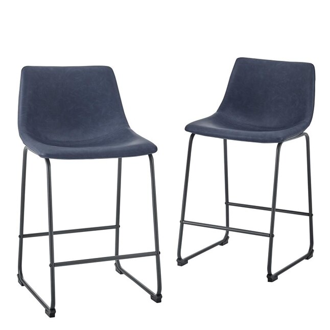 Upholstered Bar Stool In The Stools, Blue Faux Leather Swivel Bar Stools