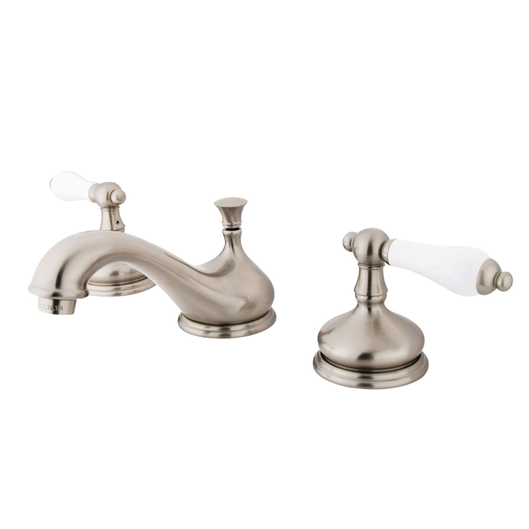 Kingston Brass WLKS1168PL Heritage Brushed nickel Widespread 2-handle Low-arc Residential Handle Bathroom Sink Faucet with Drain
