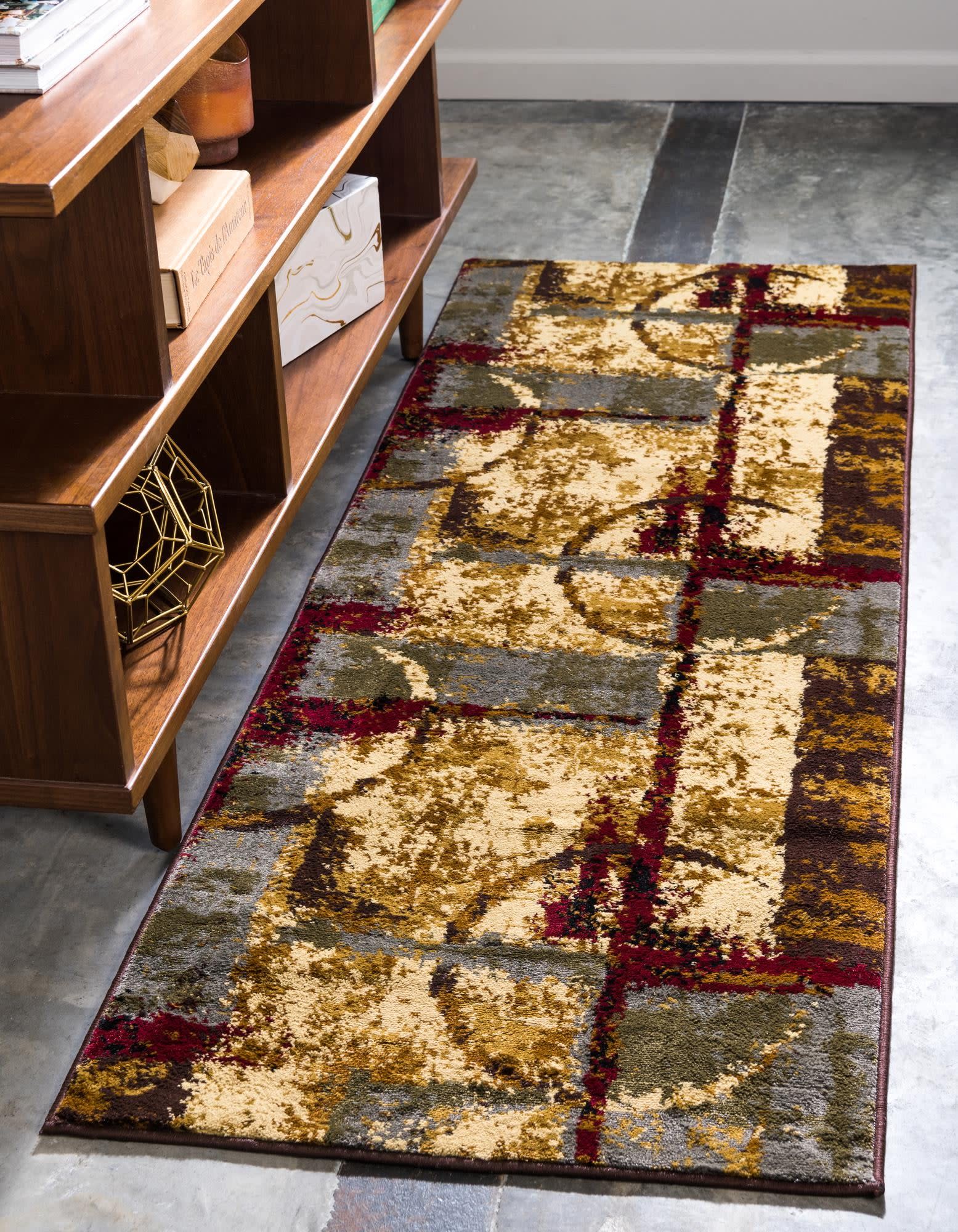 Unique Loom 3179796 Barista 2 x 10 (ft) Loomed Polypropylene Multi Rectangular Indoor Geometric Runner rug