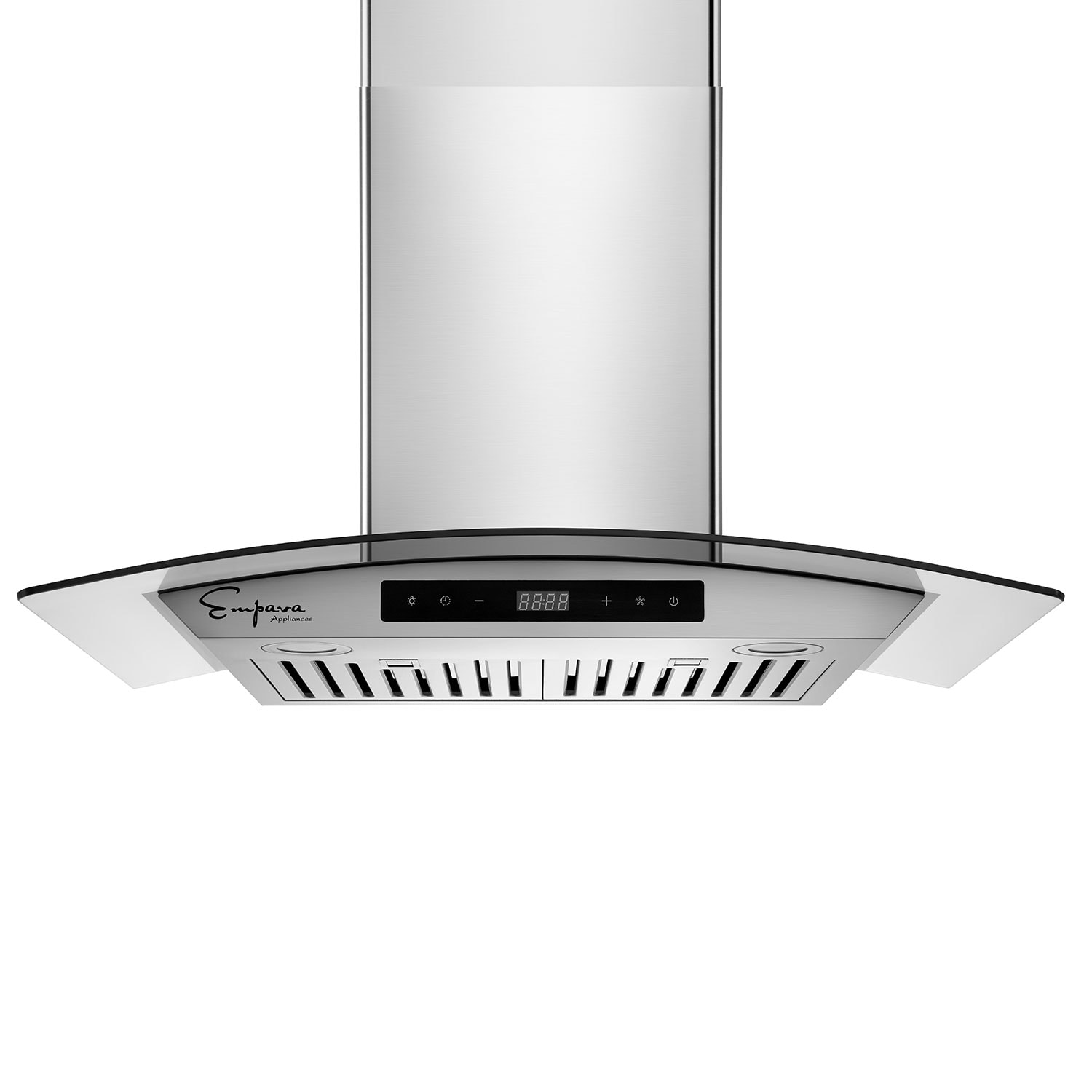 Kitchen Range Hood 30 inch Tempered Glass Touch LEDs Wall Mount Stainless  Steel
