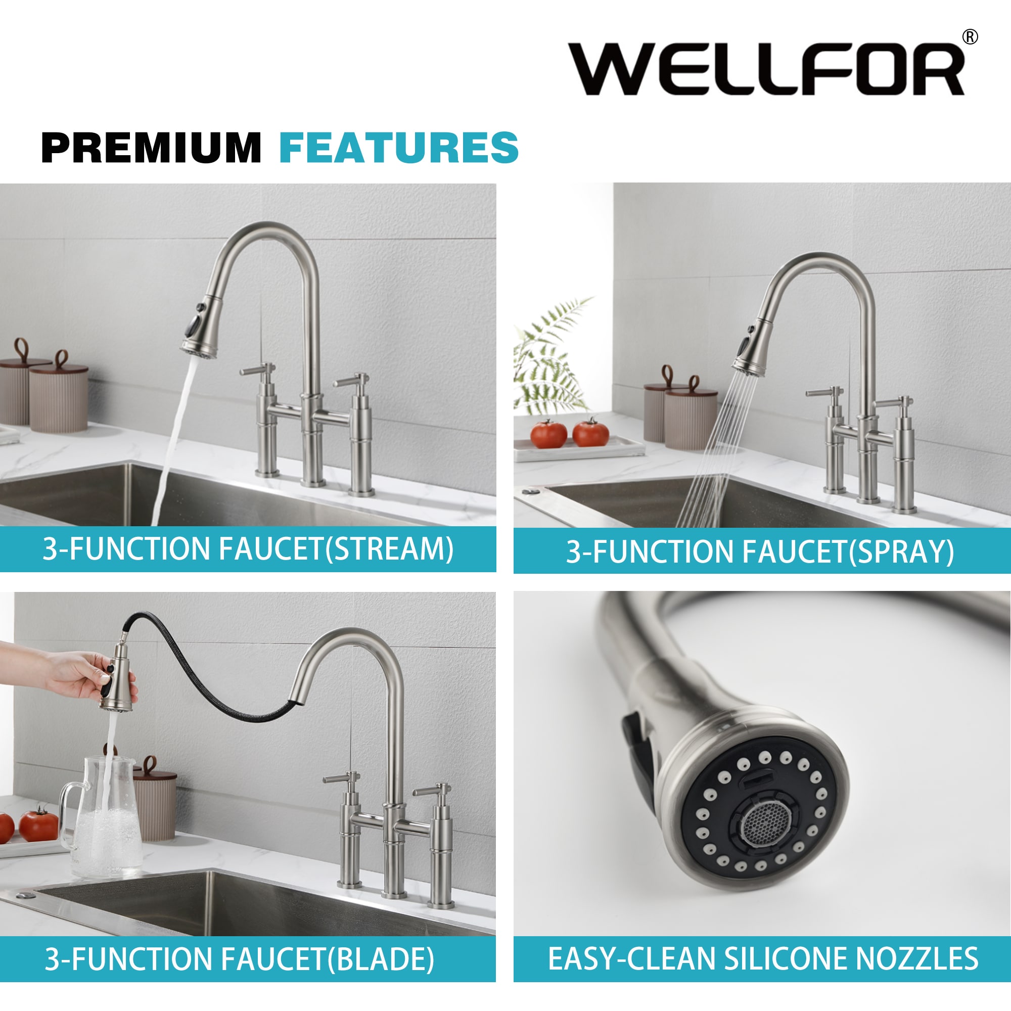 WELLFOR WASP002BG Kitchen-Faucets - View #5