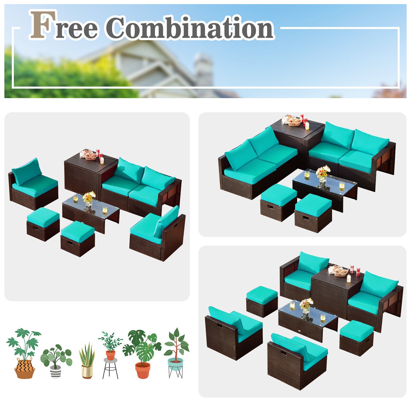 Forclover HBV-8592TU Patio-Conversation-Sets - View #4