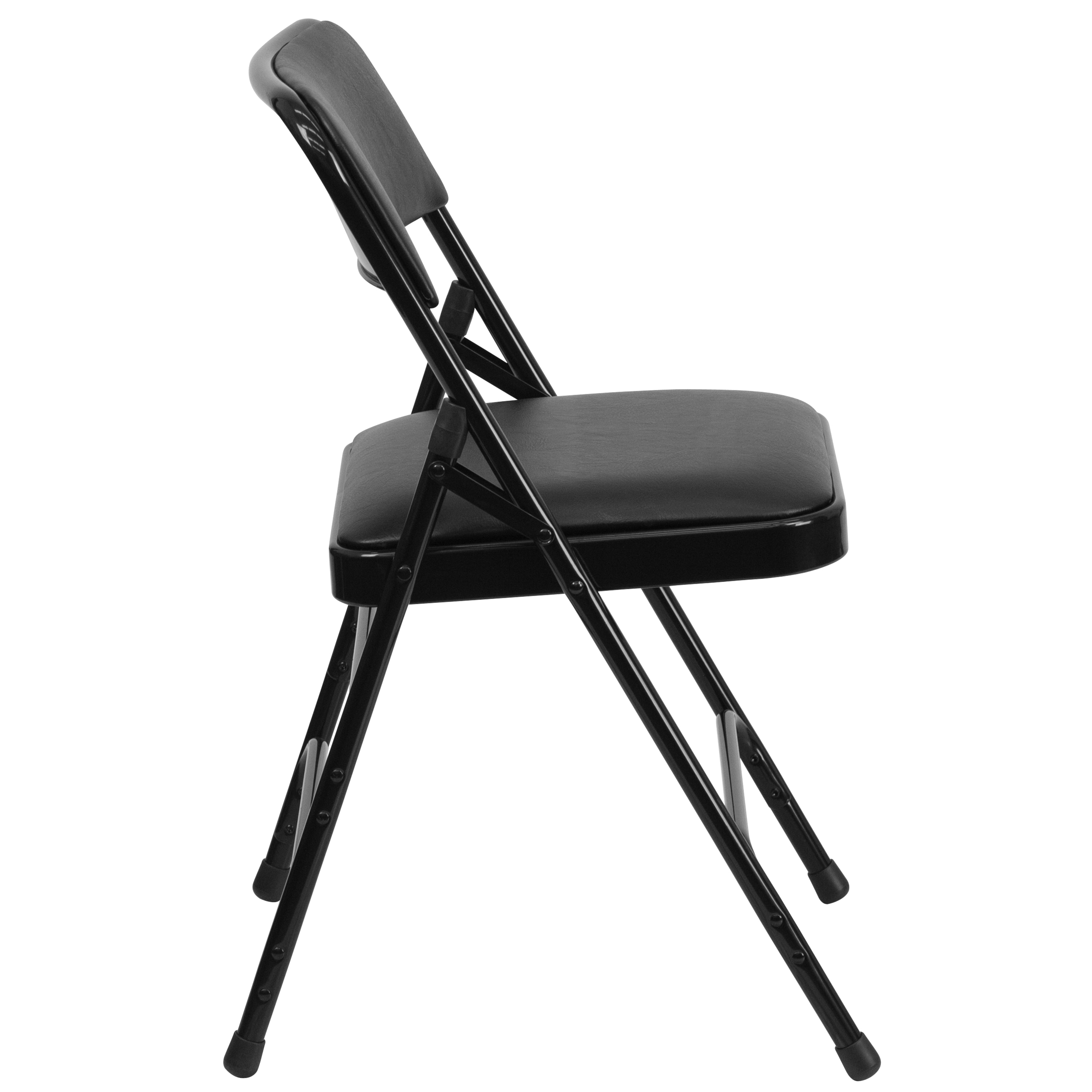 Flash Furniture Black Vinyl/Black Frame Standard Folding Chair with ...