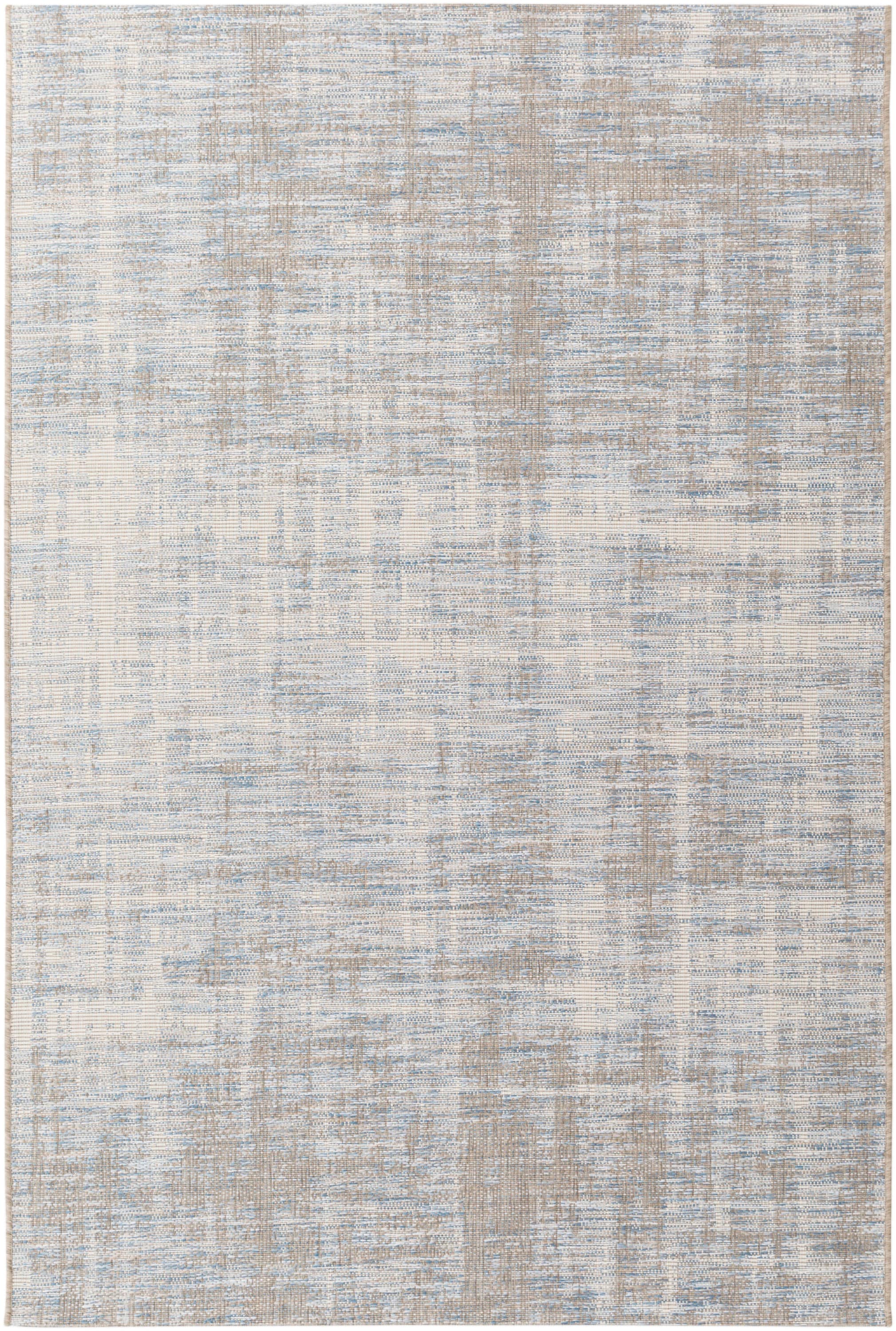 Blue Rectangular Tufted Synthetic Reversible Rug 3'11" x 5'7"