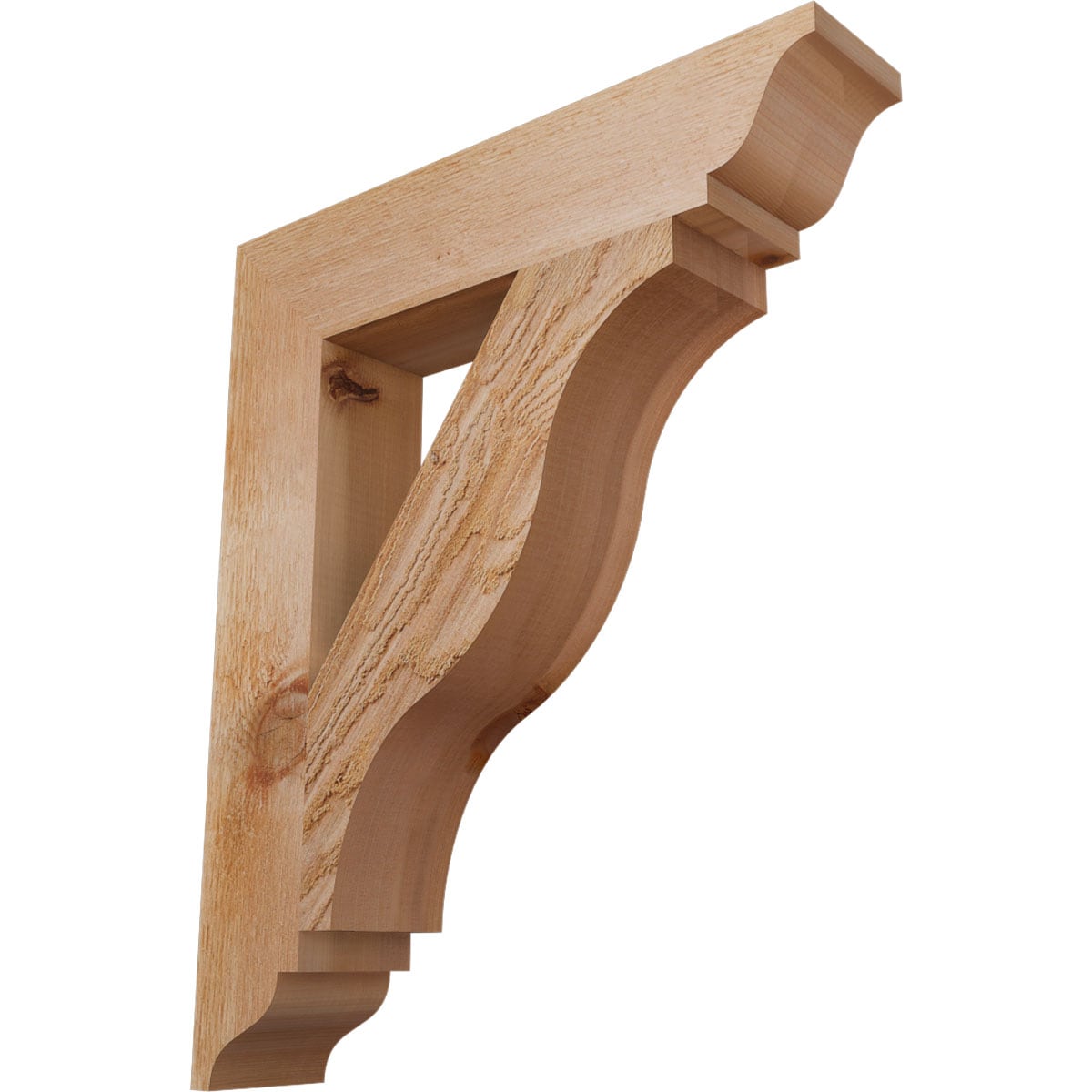 Ekena Millwork BKT04X20X24FST01RWR Funston traditional rough sawn 4-in x 20-in x 24-in Western red cedar Brown Wood Standard bracket