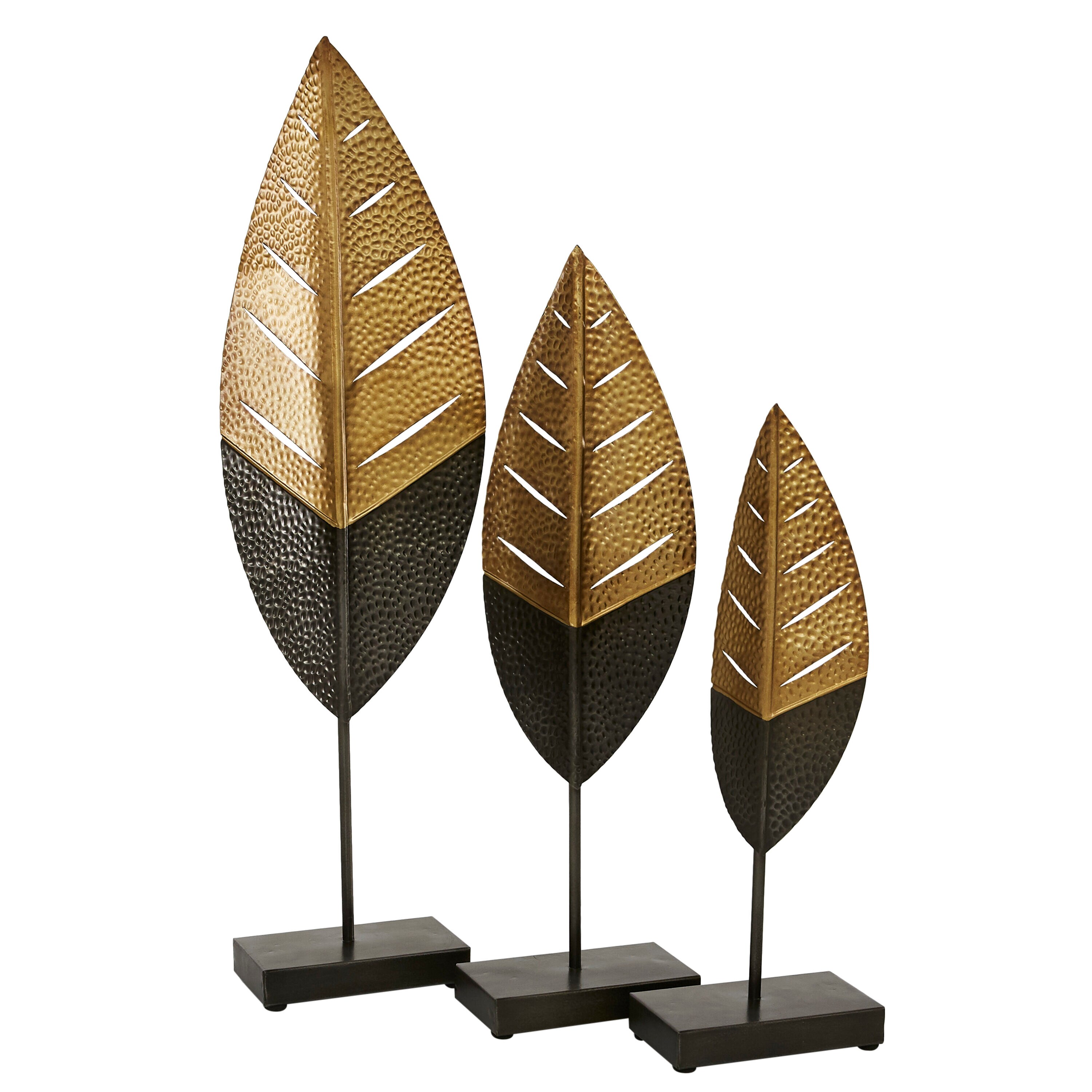Grayson Lane 43313 3-Pack Gold Iron Modern Sculpture
