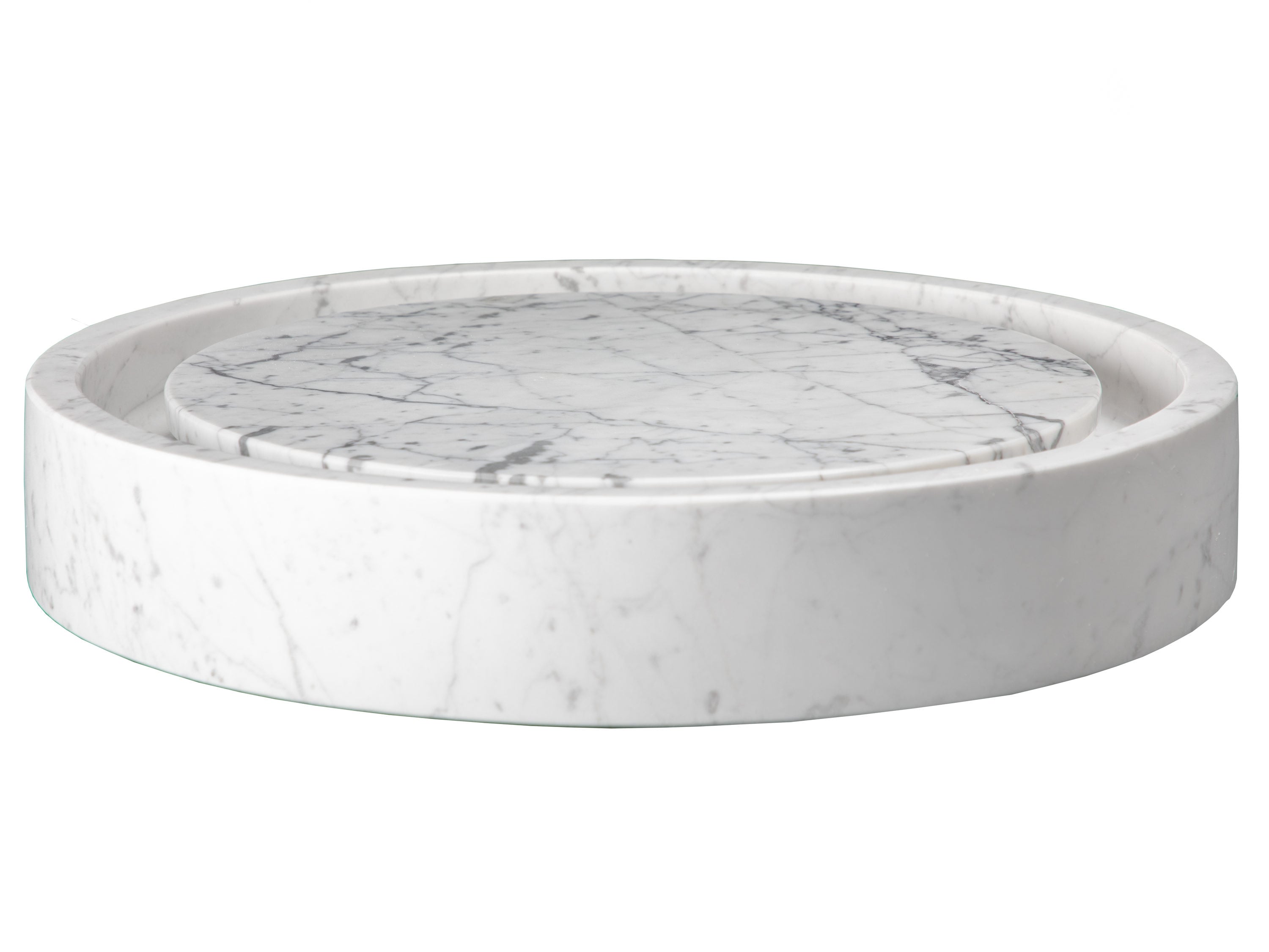 Eden Bath EBS042CW-P Marble Vessel Round Modern Carrara Marble Bathroom Sink ( 18.0-Inches x 18.0-Inches )