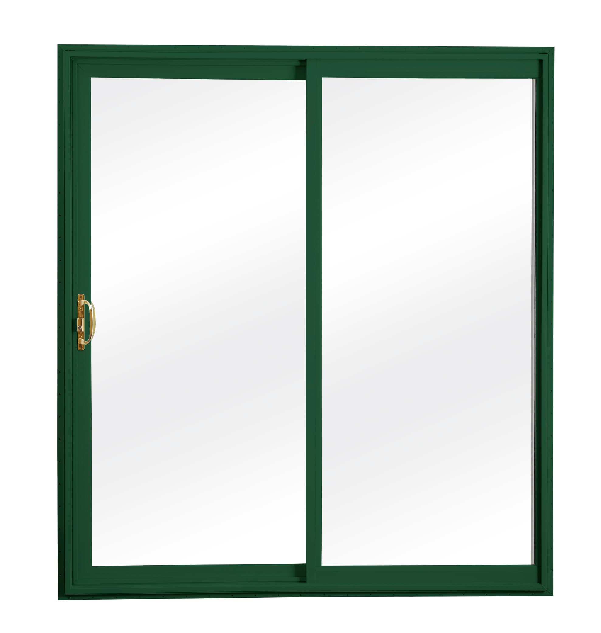 RELIABILT 719801223456 60-in x 80-in x 4-9/16-in Jamb Low-E argon Clear glass , Green Vinyl Universal Sliding Double Patio Door