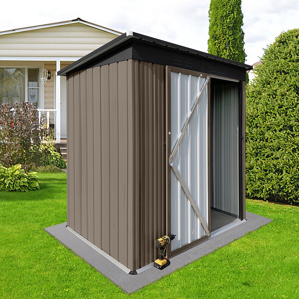 Fun Orange 4-ft x 5-ft Galvanized Steel Storage Shed at Lowes.com