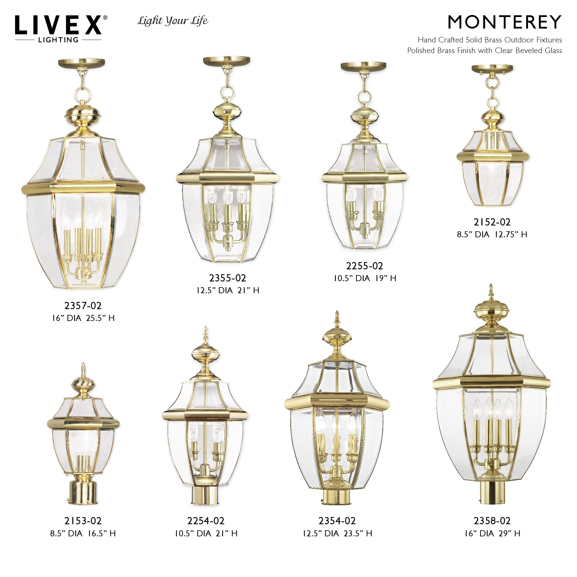 Monterey 21" Polished Brass and Clear Glass Outdoor Pendant Light