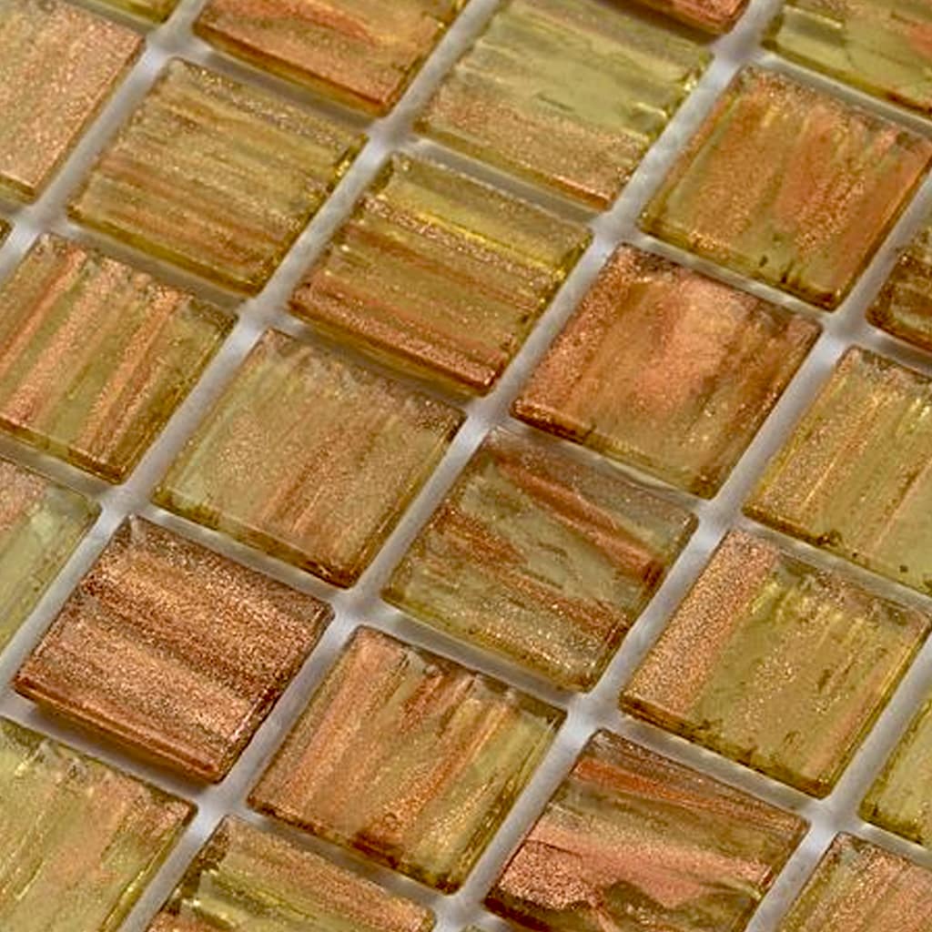 Tortilla Brown Iridescent Glass Mosaic Wall and Floor Tile