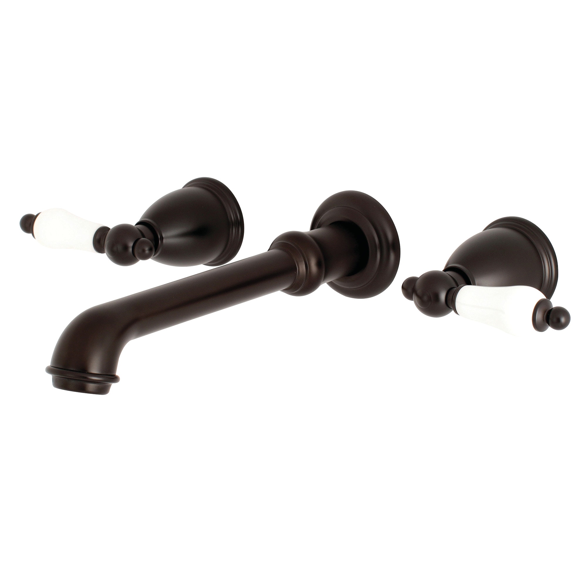 Kingston Brass WLKS7025PL English Vintage Oil-rubbed bronze 2-handle Wall-mount Low-arc Bathtub Faucet ( Valve Included )