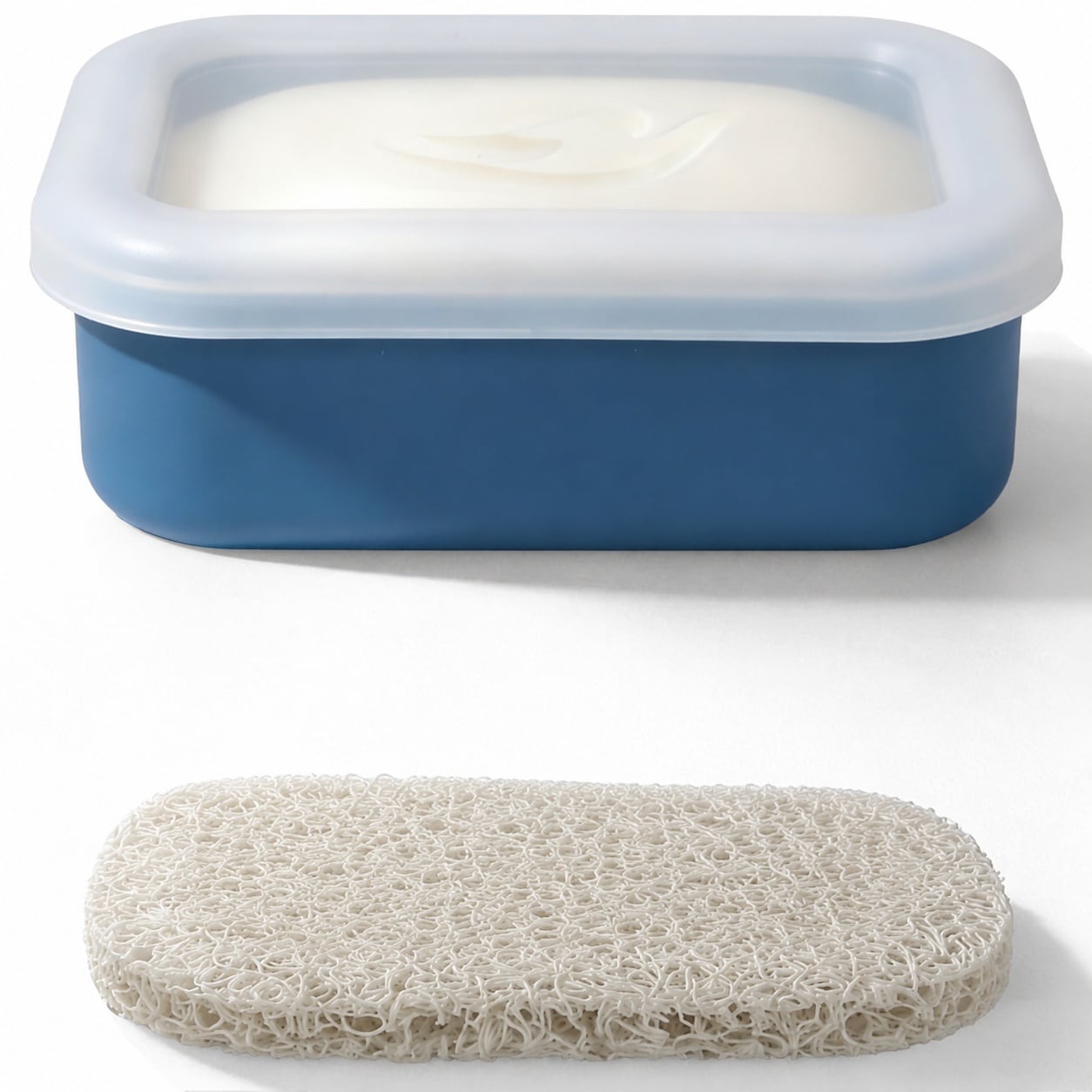 Aoibox  1 Pack Blue Compact Leakproof Silicone Travel Soap Case Holder with Drainage for Camping Gym Bathroom