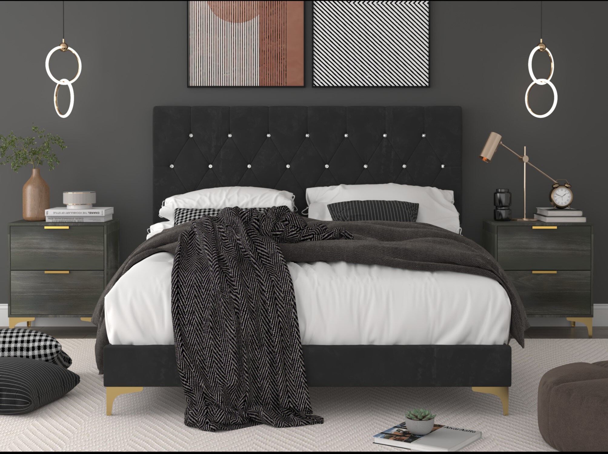 Home Design 80093-121 Sana Black Twin Bedroom Set