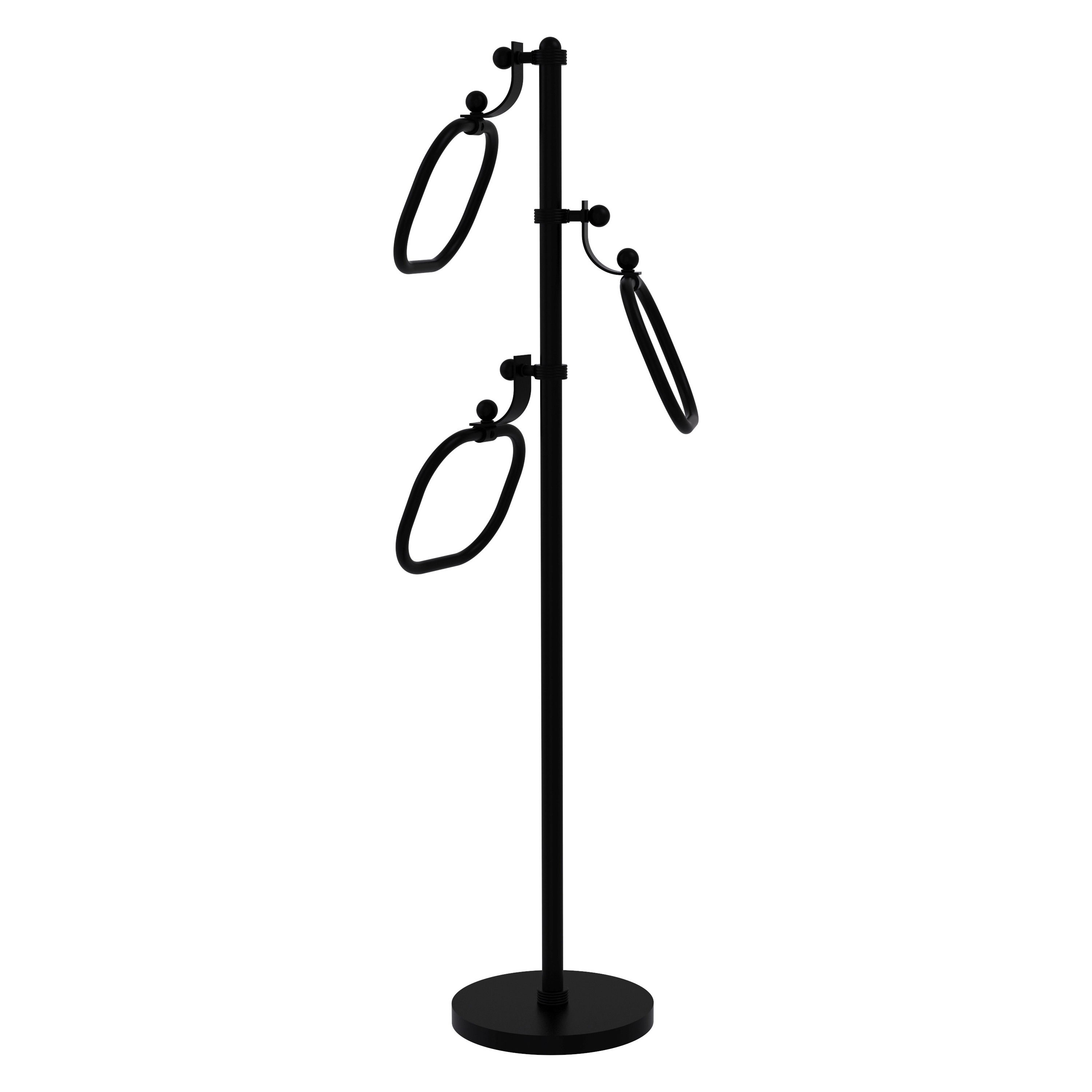 Allied Brass TS-83G-BKM Matte Black Freestanding floor Single Towel Ring