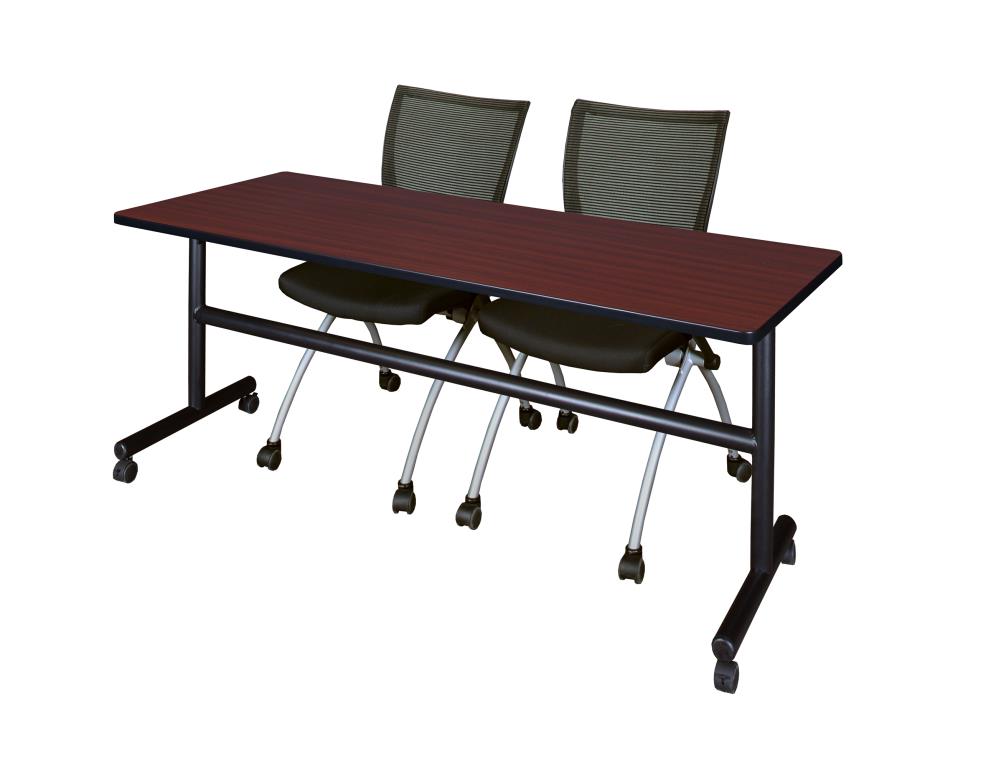 Regency MKFT7224MH09BK Training Brown 4-Person Training Table (72-in W x 29-in H)