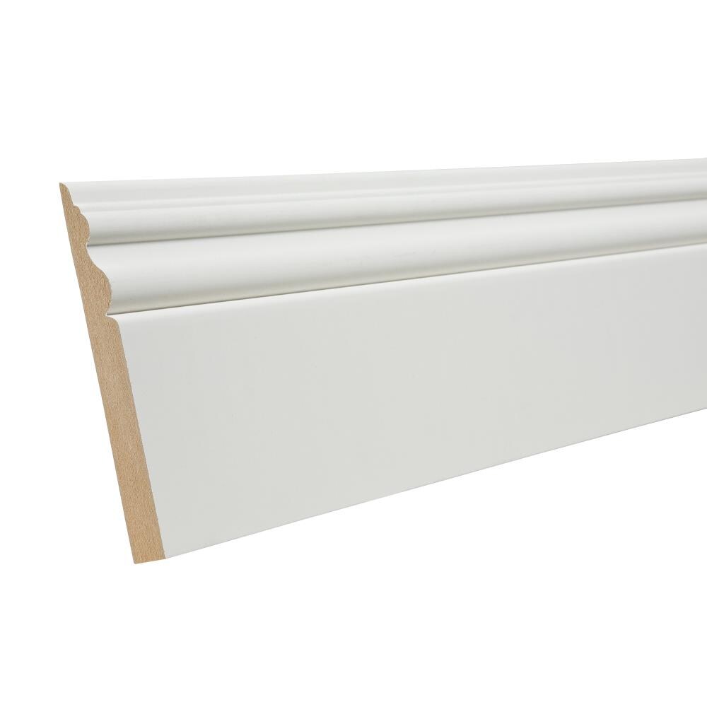 RELIABILT B0430225 Moulding by The Foot 5-in x 16-ft 3022 Primed White Mdf Baseboard