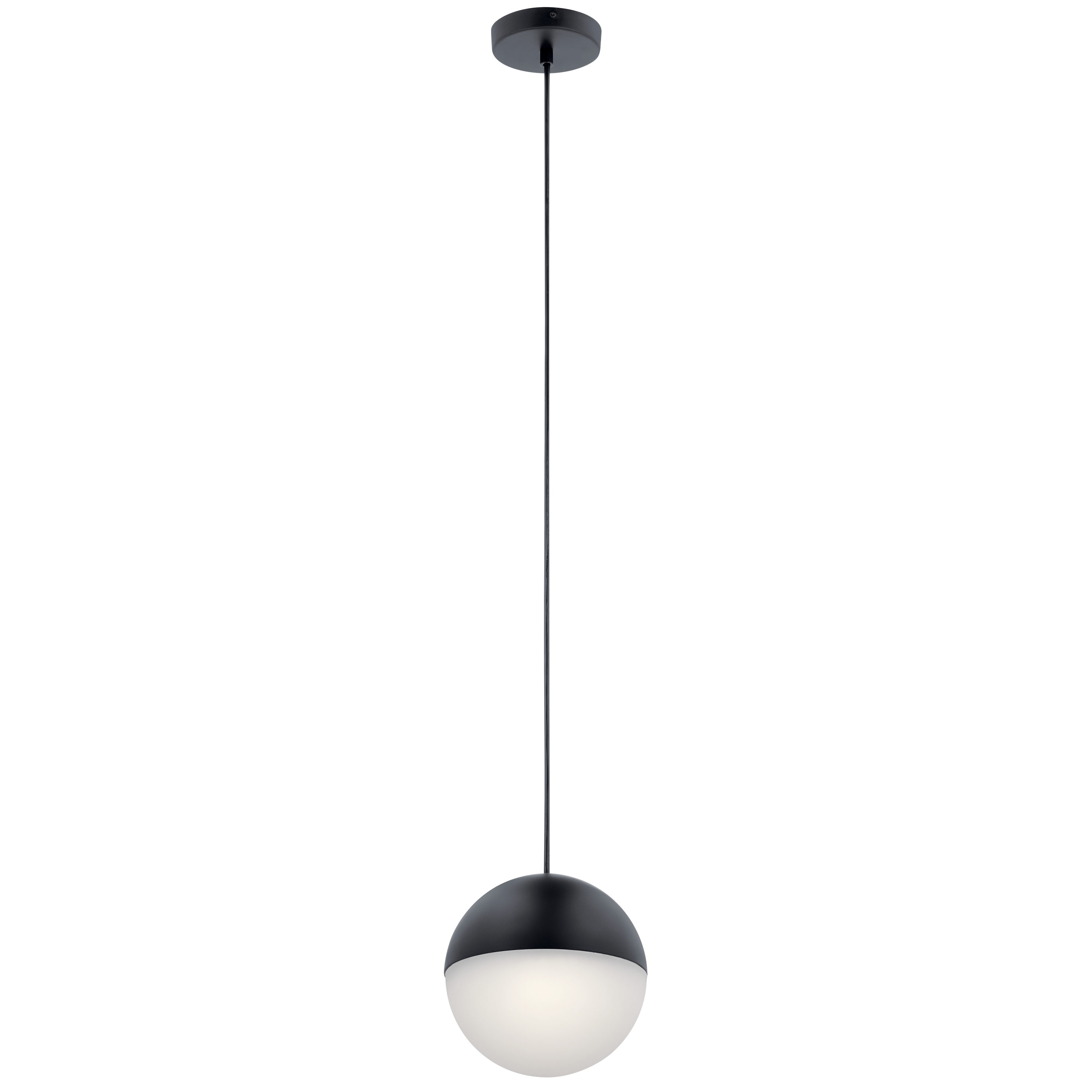 elan 83854MBKWH Moonlit 1 -Light Matte Black Modern/contemporary Globe Integrated LED Small Hanging Pendant light