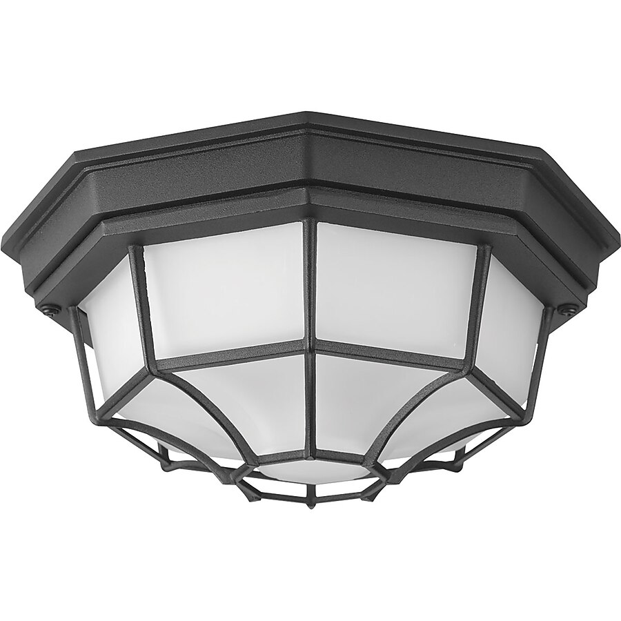 Progress Lighting Milford LED 10.625-in W Black Outdoor Flush Mount Light ENERGY STAR Progress Lighting Milford LED 10.625-in W Black Outdoor Flush Mount Light ENERGY STAR