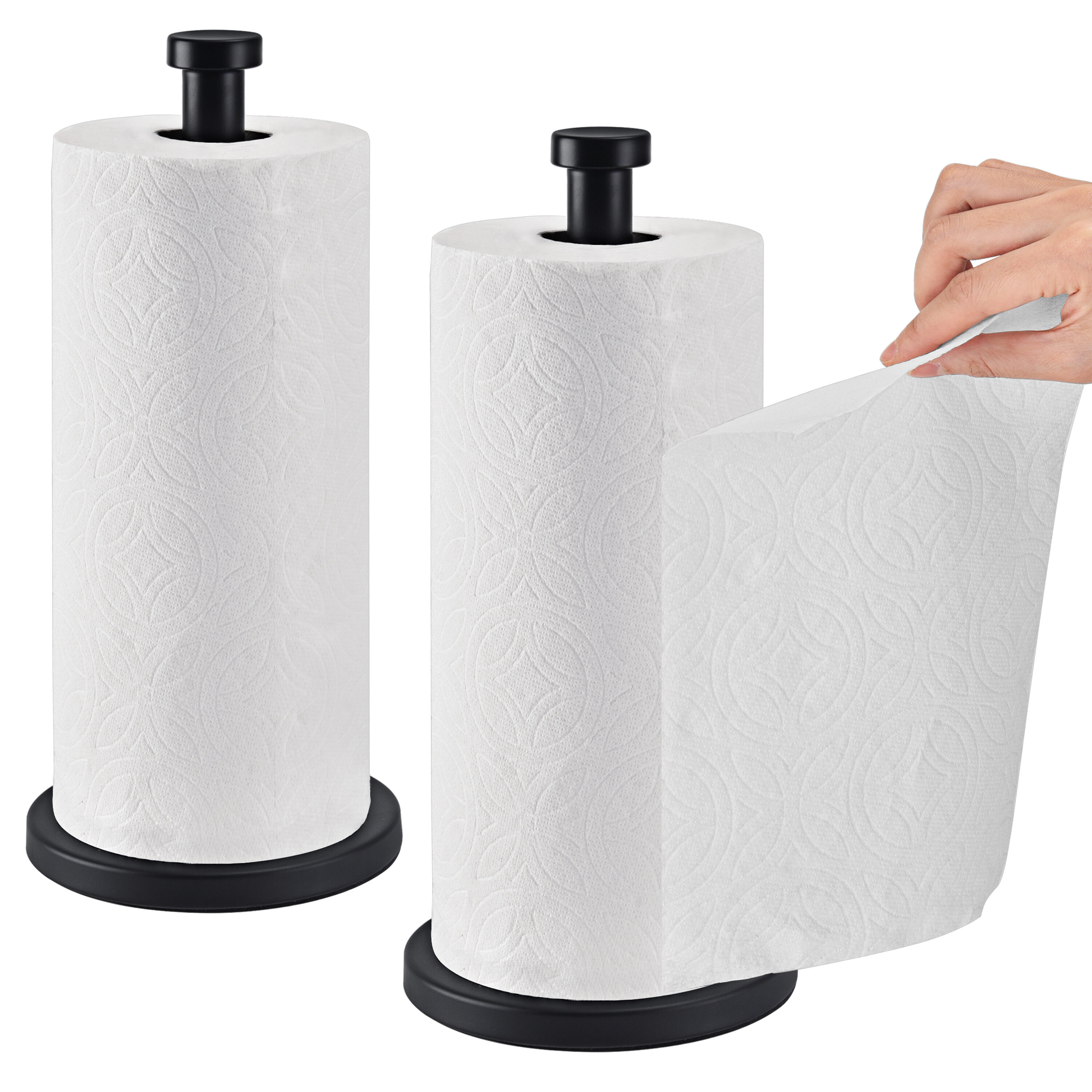  Vine Series Paper Towel Holder by Everyday Solutions - Stainless  Steel - Sleek Kitchen Roll Holder - Free Standing Vertical Paper Towel  Stand for Home and Kitchen