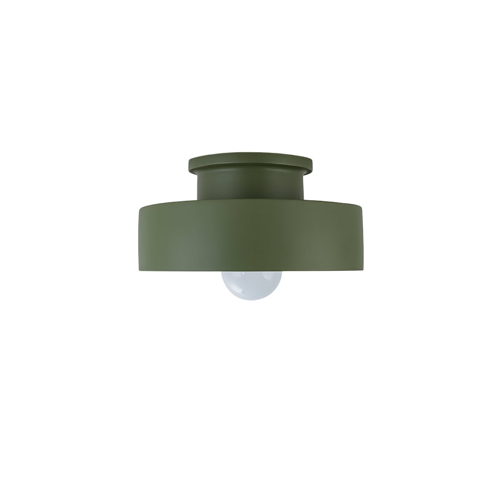 Wonderindoor Single-Light Resin Hat Shape Semi-Flush Mount Light in Green