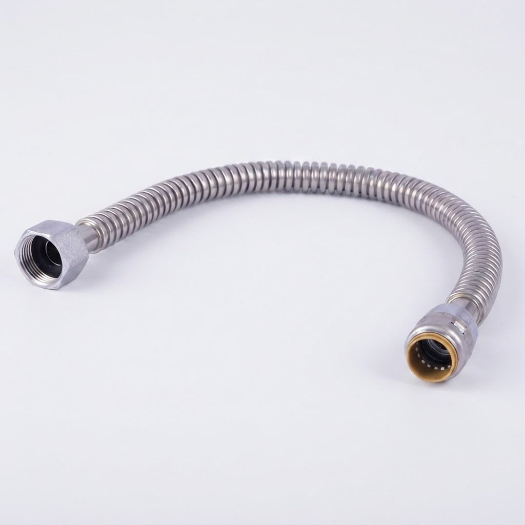 SharkBite -  3/4 in. Push Fit X 3/4 in. D FIP 18 in. Stainless Steel Water Heater Supply Connector