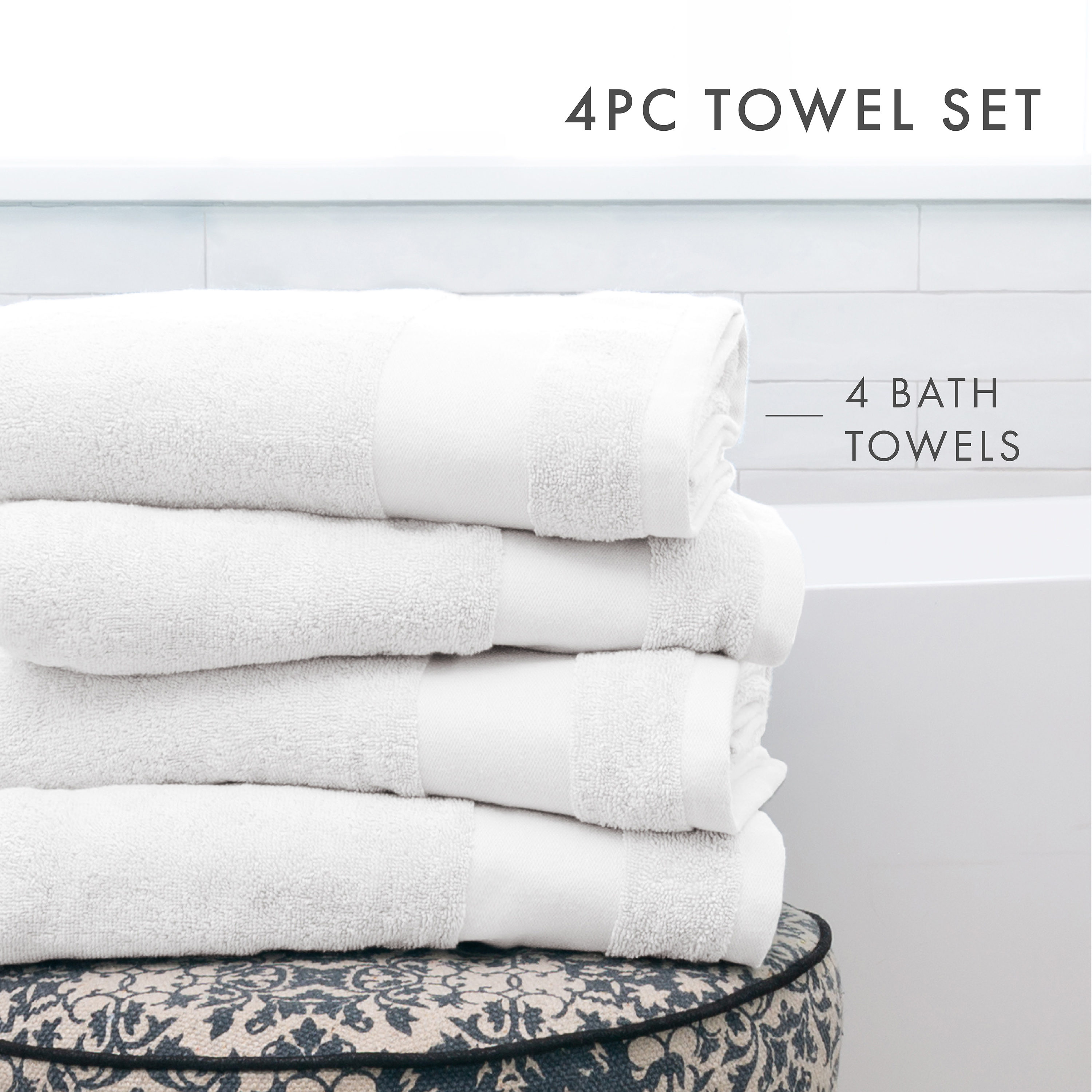 100% Cotton 6-Piece Bath Towels - Extra Soft Fade-Resistant Towels - 54 x  27 - (Gold) 