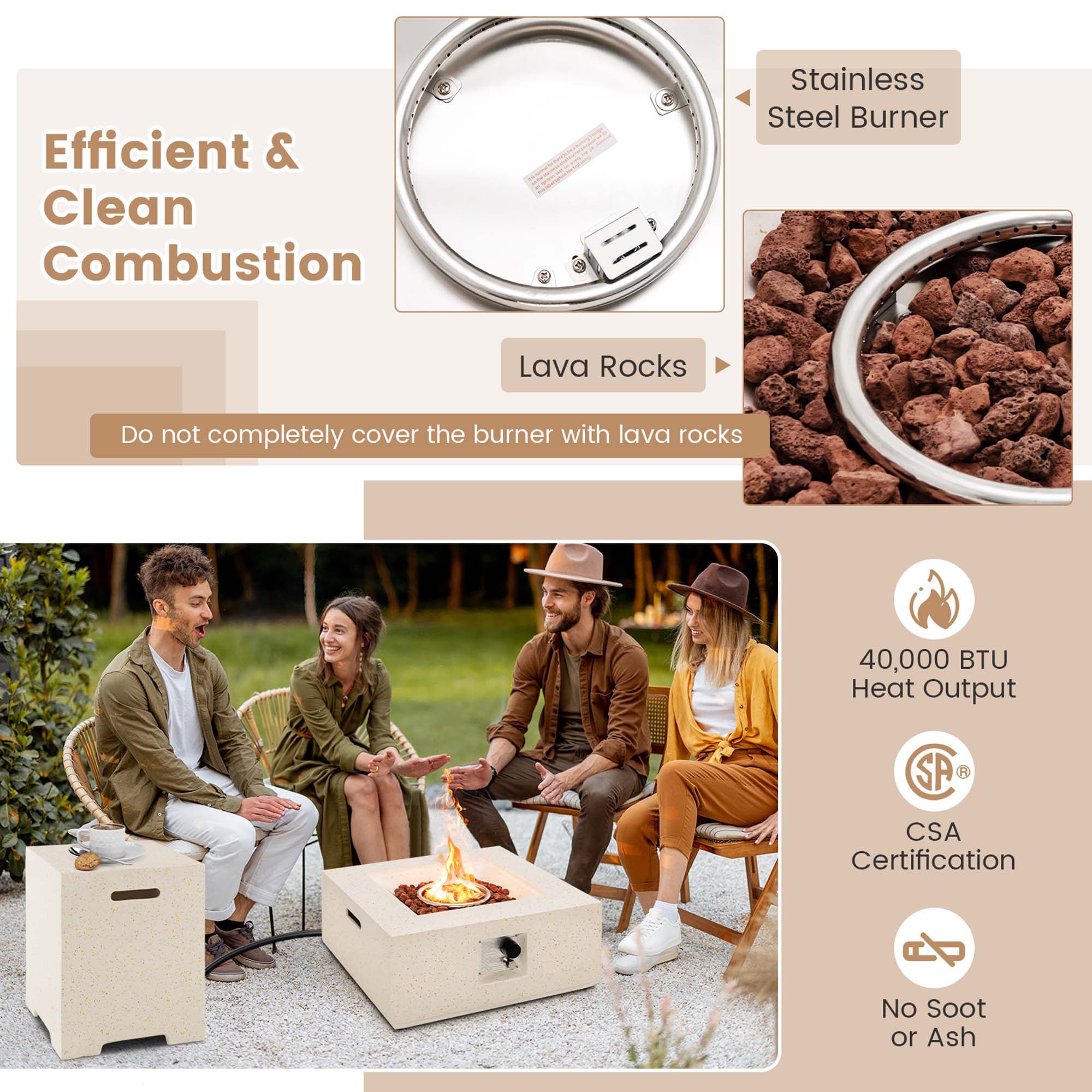 Costway LWS00087 Outdoor-Gas-Firepits - View #4