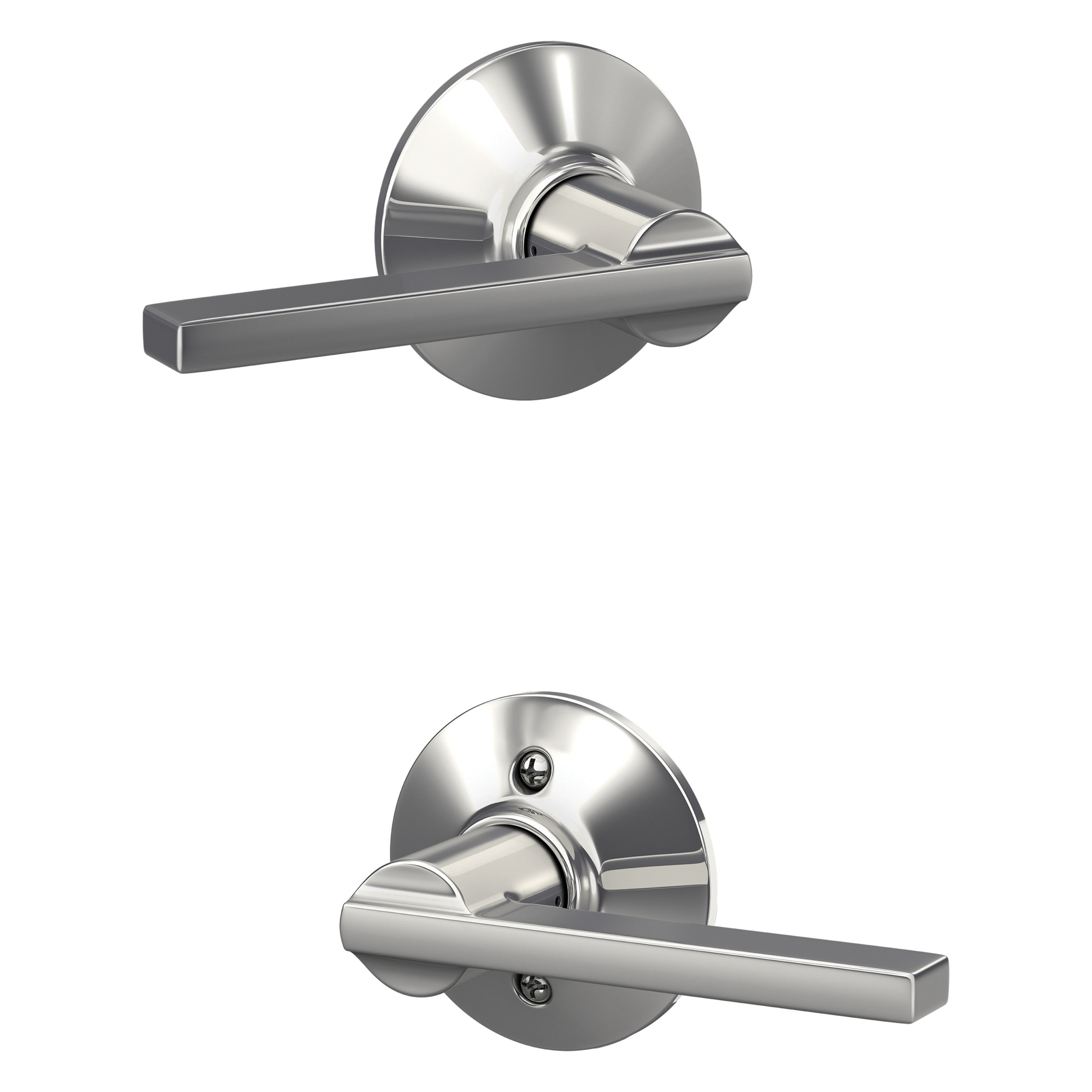 Schlage F10 V LAT 625 Latitude Bright Chrome Universal Interior Hall/Closet Passage Door Handle