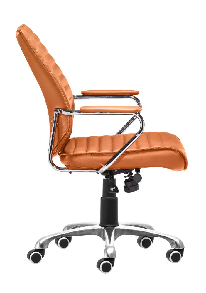Zuo Modern Boutique White Contemporary Ergonomic Adjustable Height Swivel Faux Leather Executive Chair in the Office Chairs department at Lowes