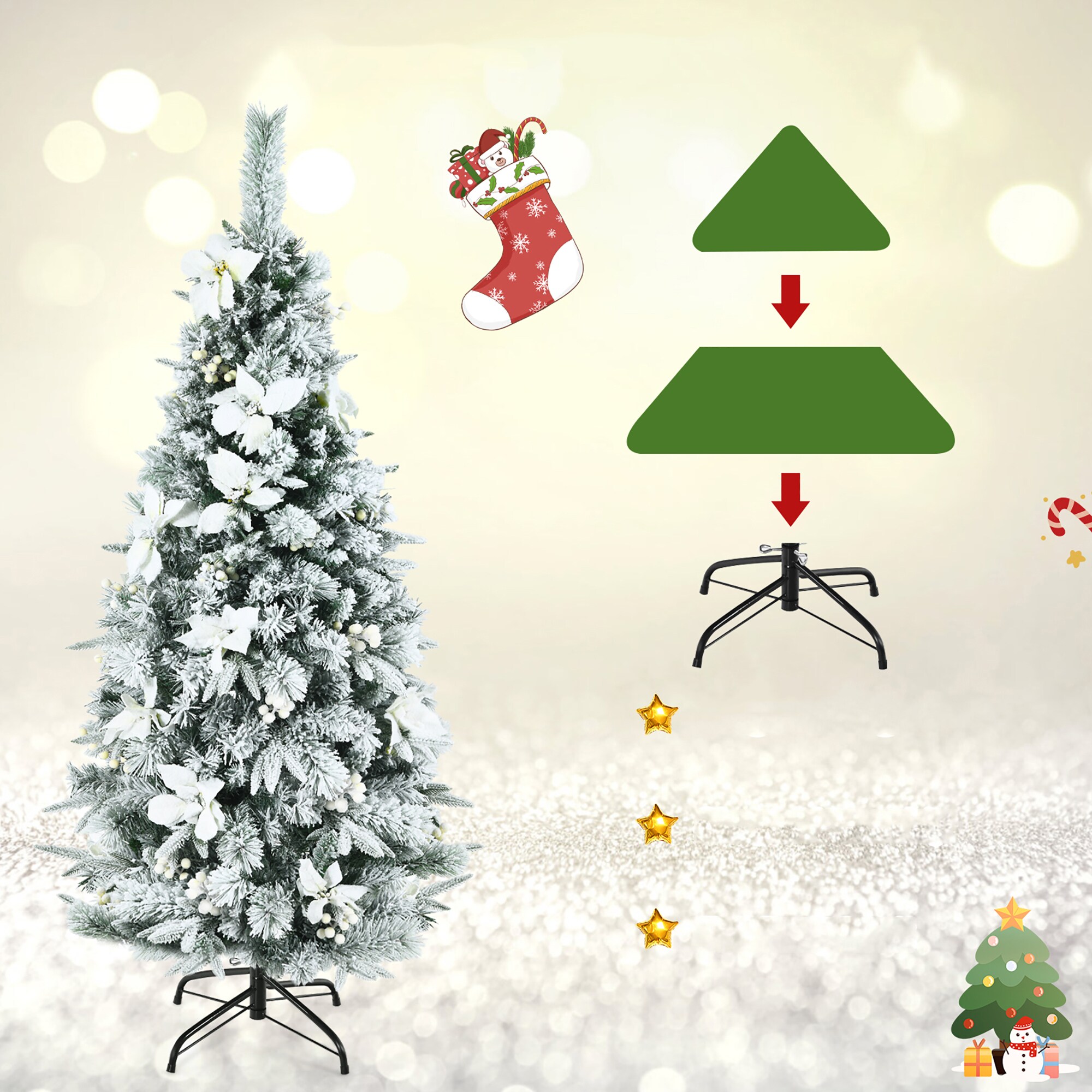 Costway CM23500 Artificial-Christmas-Trees - View #2