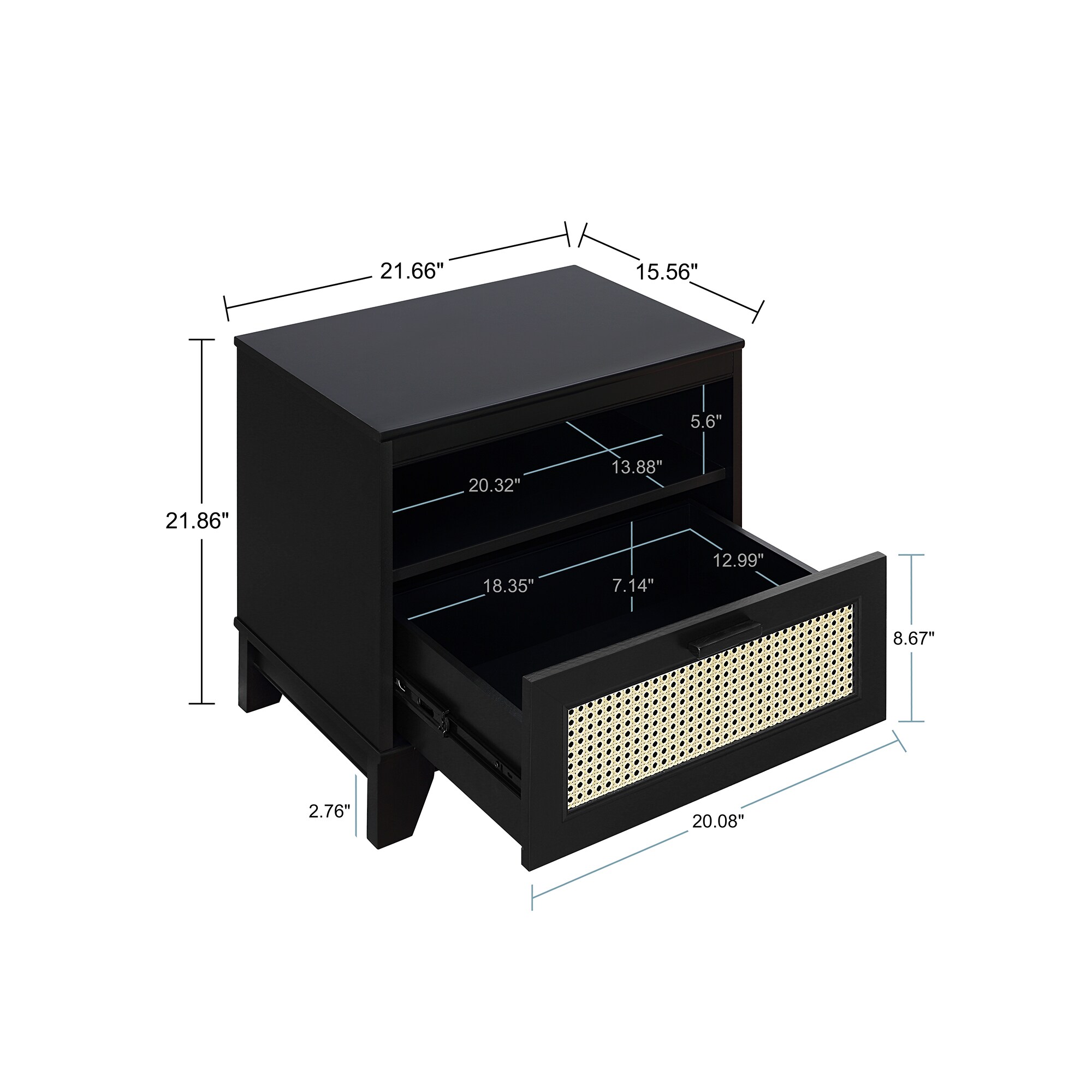 Manhattan Comfort NS-5GLF-BK nightstands - View #3