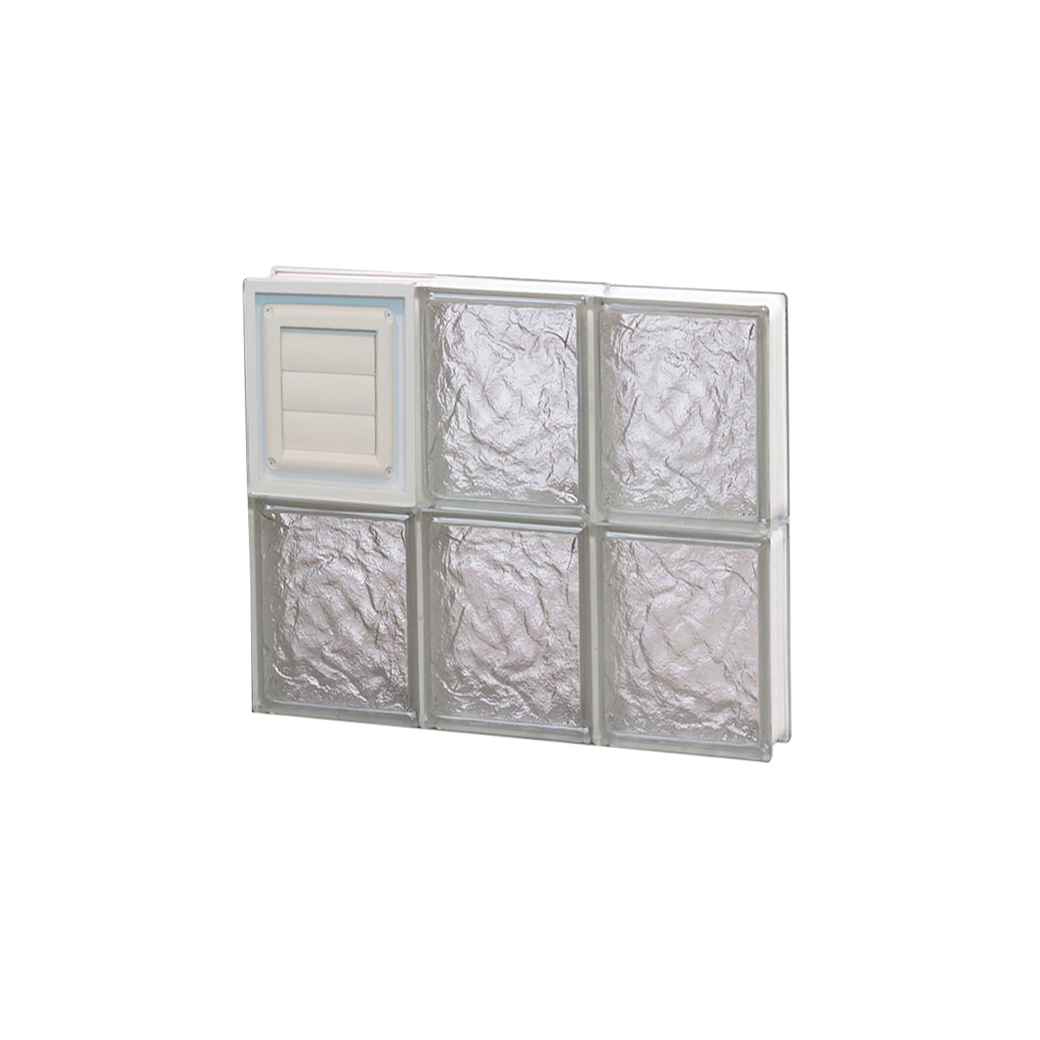 REDI2SET D1816IS Ice Glass 17-1/4-in x 15-1/2-in Frameless Replacement Dryer vent Glass Block Window