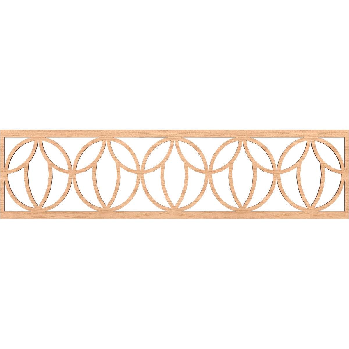 Ekena Millwork MLDA12X47SHOHI Shoshoni Fretwork Flat Trim 13-in x 3.92-ft Hickory Brown Unfinished 2156730 Pierced Wall Panel Moulding