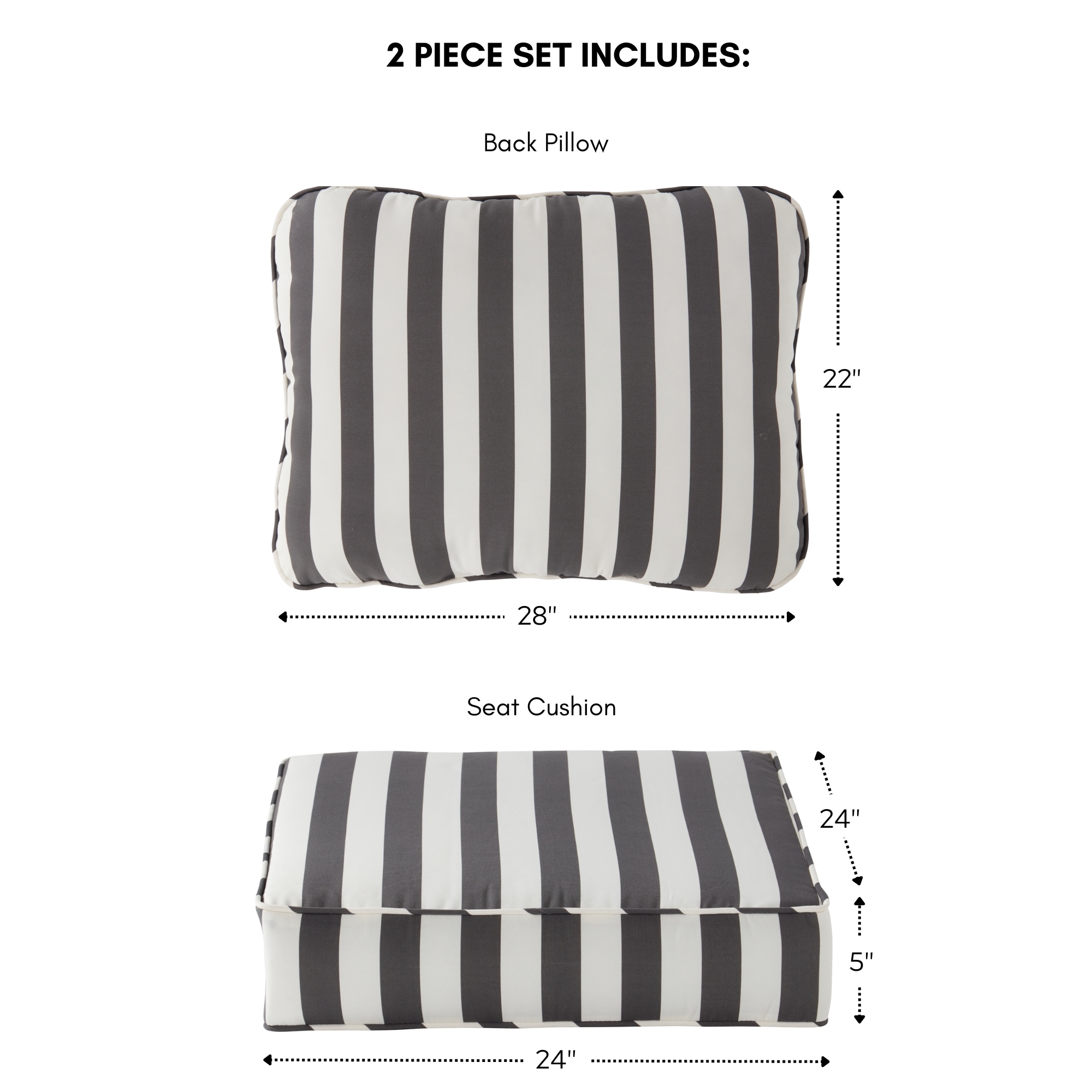 Greendale Home Fashions OC7820-CANOPY-GRAY Patio-Furniture-Cushions - View #3