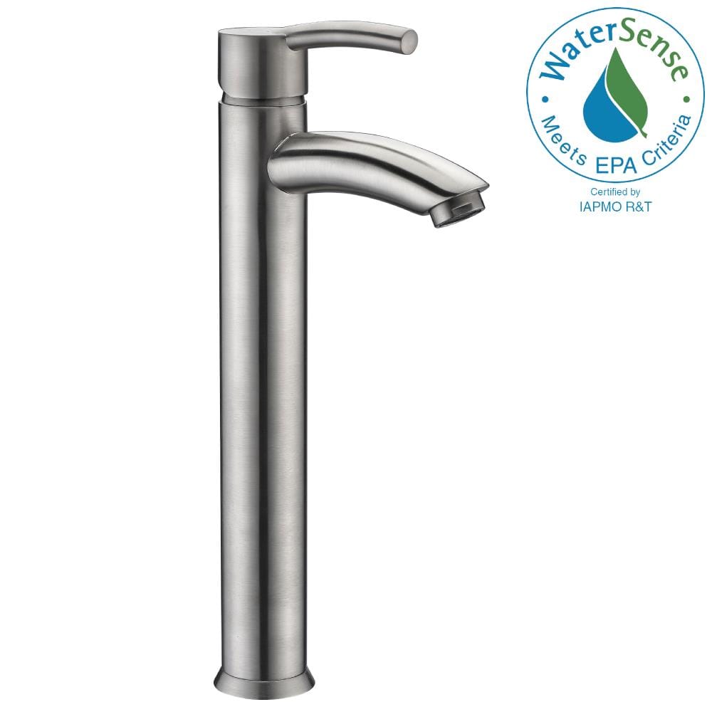 ANZZI L-AZ079BN Quartet Brushed nickel Vessel 1-handle WaterSense Mid-arc Residential Handle Bathroom Sink Faucet