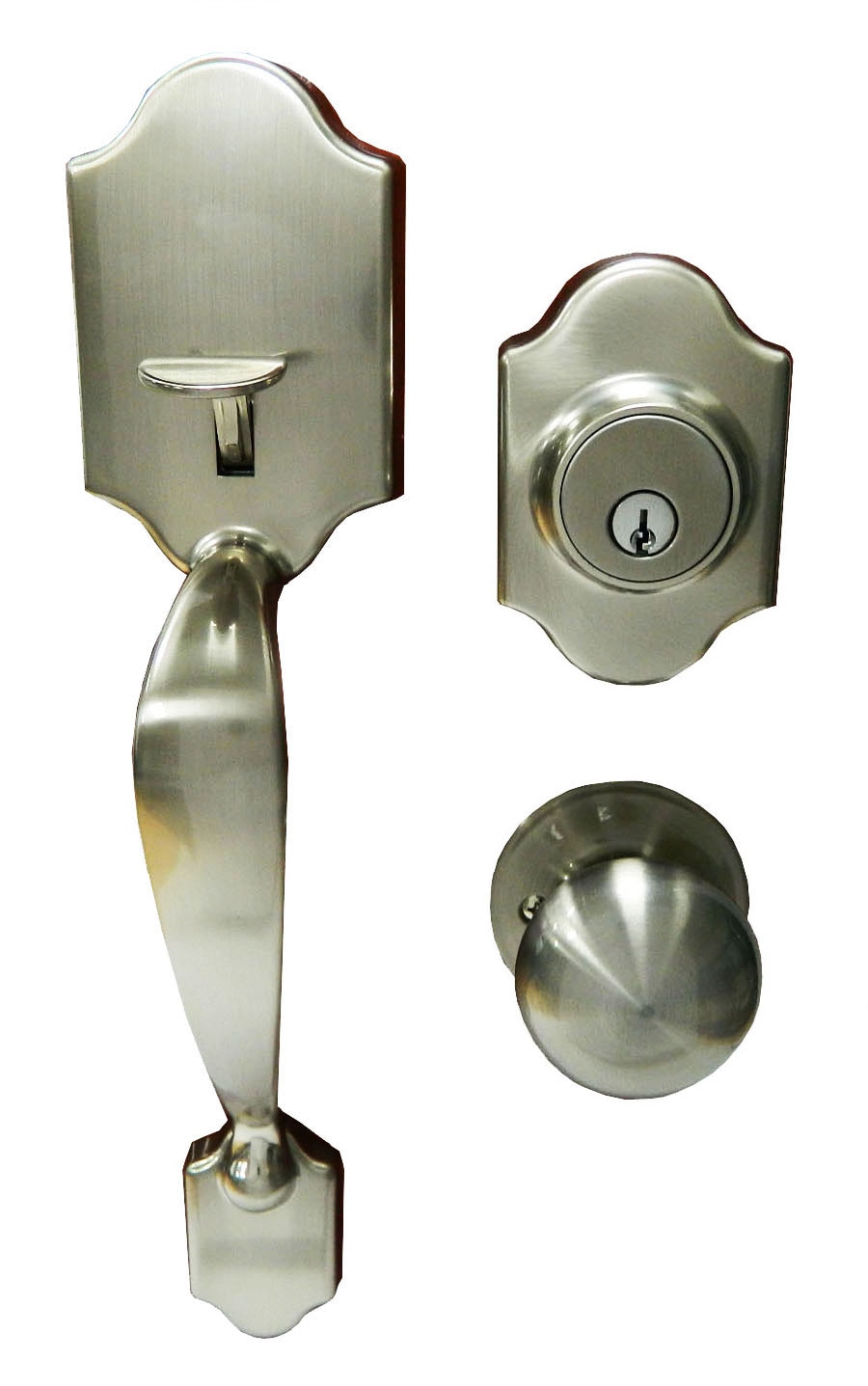 Gatehouse HCX2F1B Springfield Satin Nickel Single-Cylinder Deadbolt Keyed Entry Door Handleset Knob
