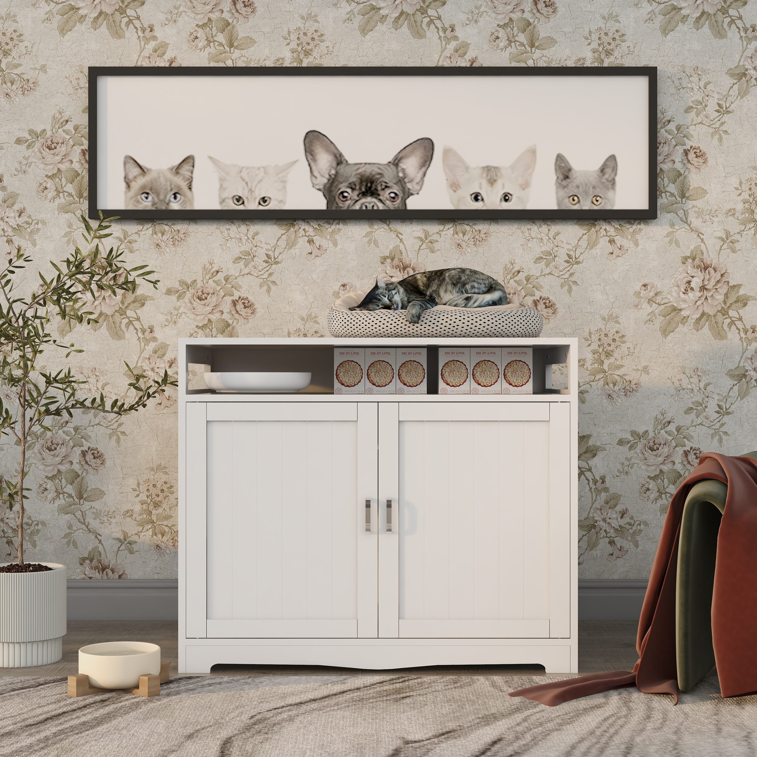 Blisstyle White Litter box concealment