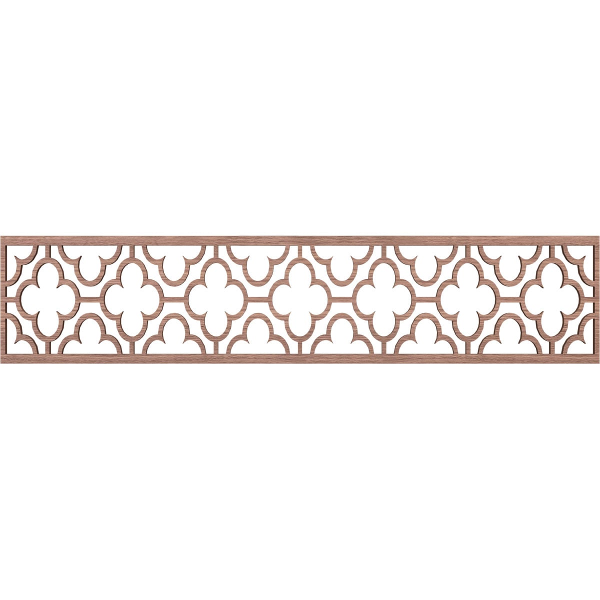 Ekena Millwork MLDB10X46CHIWA Chicago Fretwork Flat Trim 10-in x 3.9-ft Walnut Brown Unfinished 2157523 Pierced Wall Panel Moulding