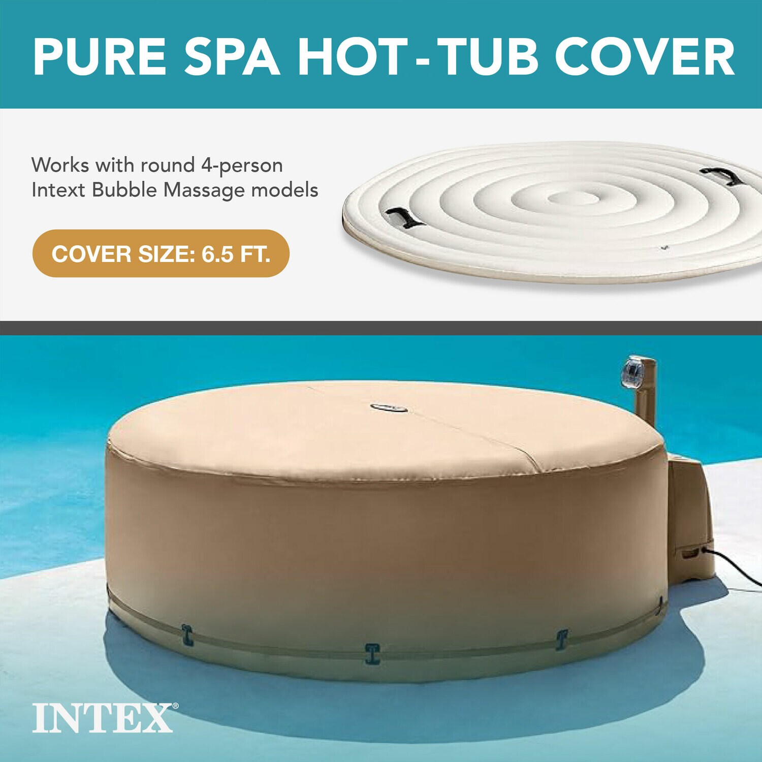 Intex 78-ft x 78-ft Vinyl Safety Round Pool Cover in the Pool Covers ...