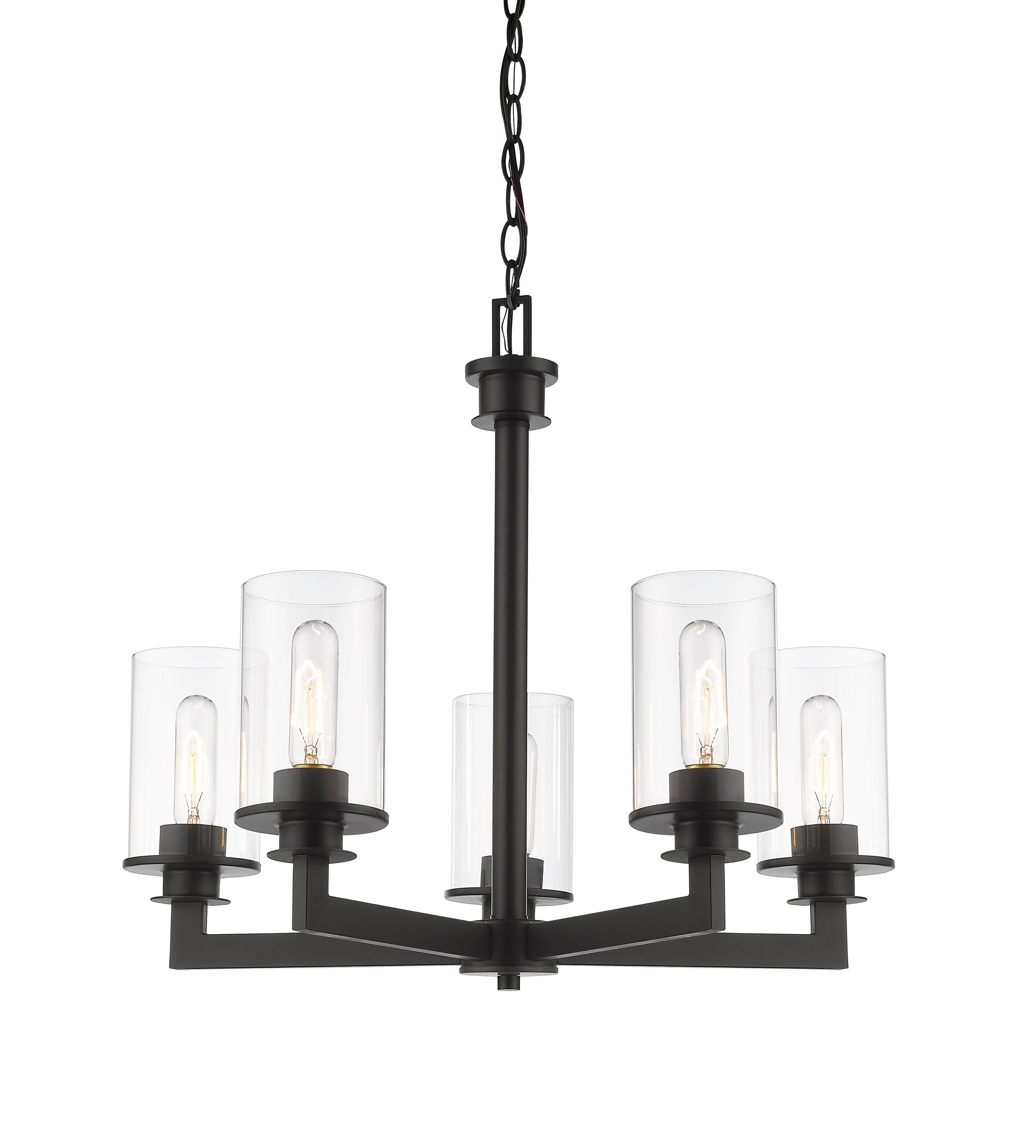 Z-Lite Savannah 5-Light Matte Bronze Modern/Contemporary Chandelier in ...