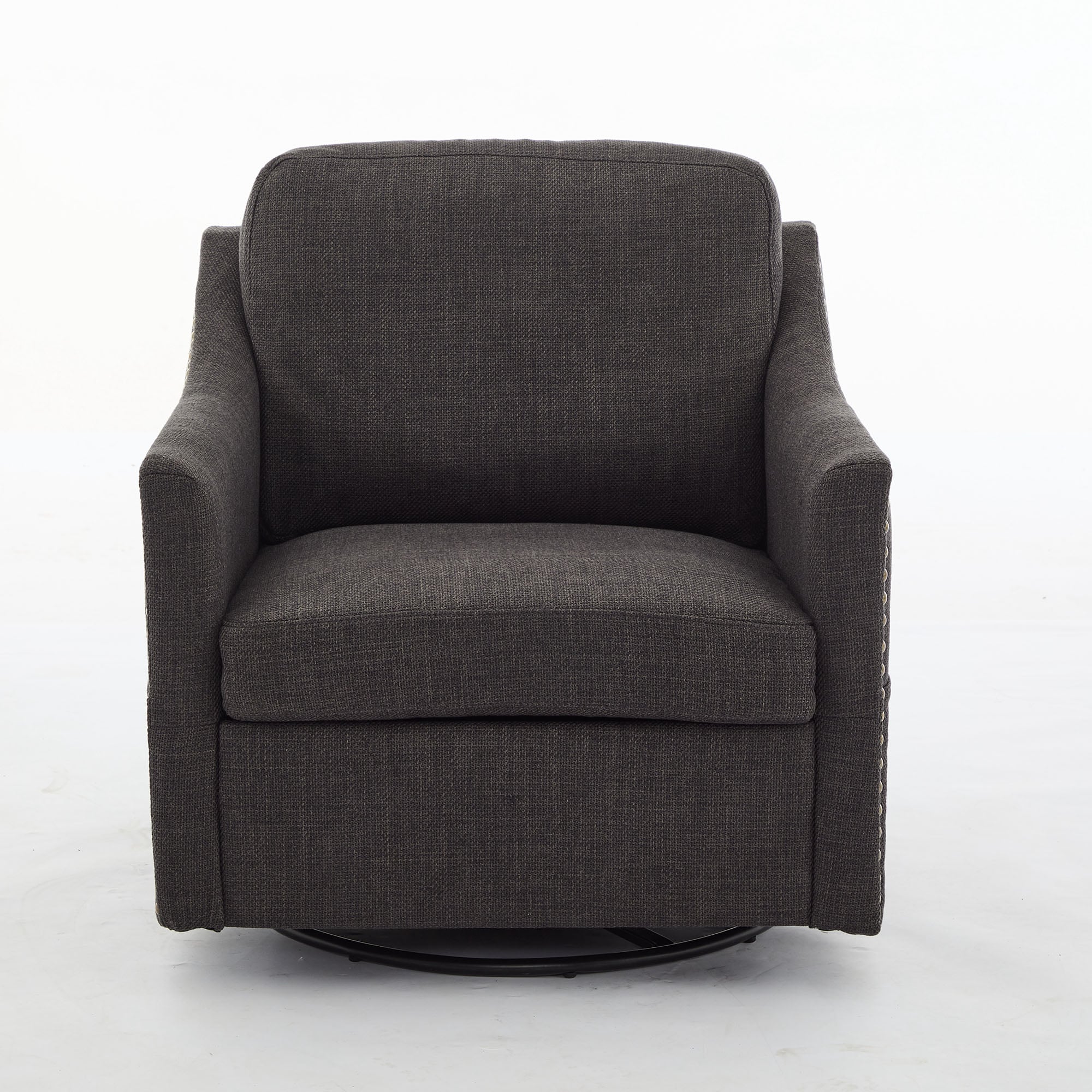 Sumyeg CM-W39524907 Dark grey 360 degree swivel rotating accent chair Modern Dark grey Swivel Accent Chair
