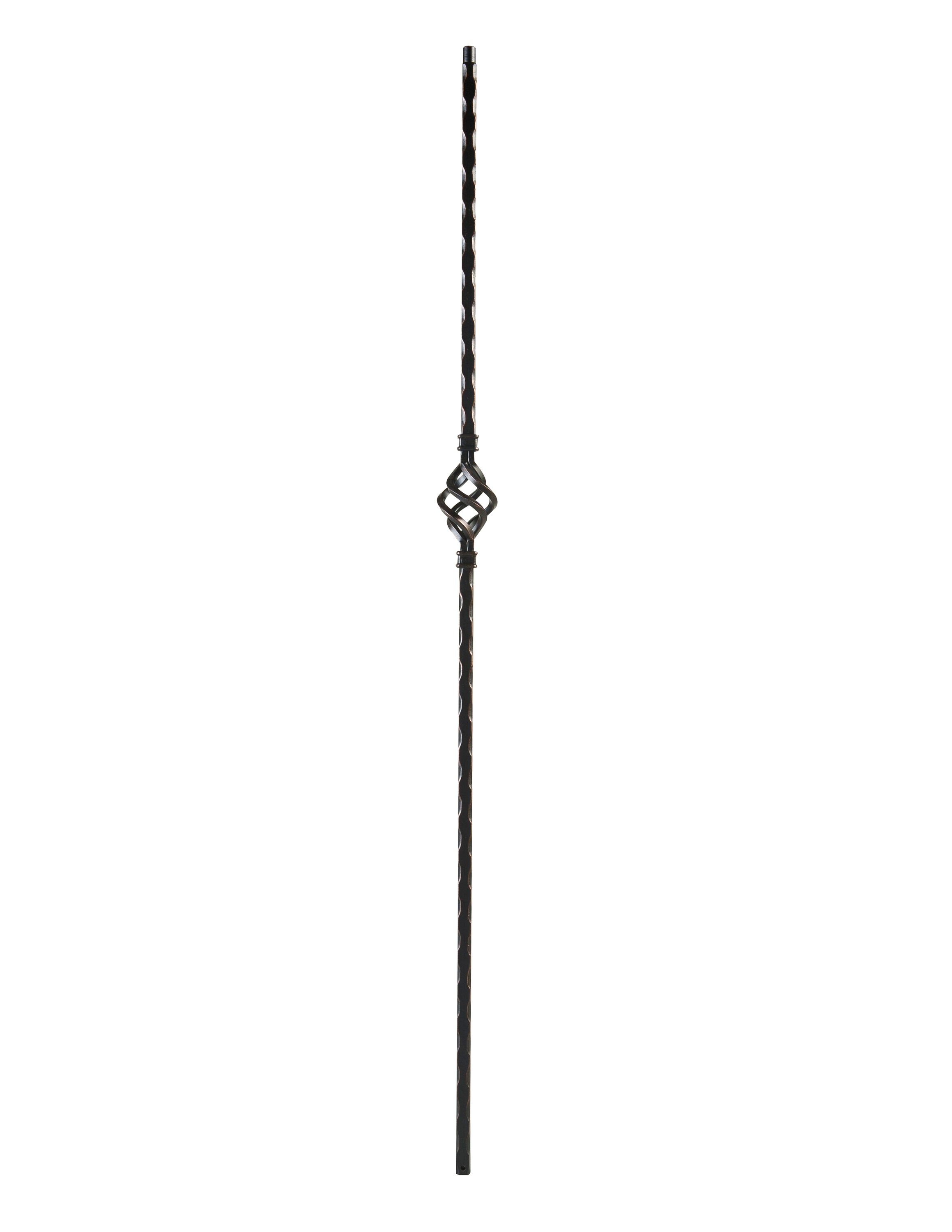 Crown Heritage 4581001RC44 44-in x 2.375-in Rubbed Copper Wrought Iron Pin Top Single Basket Stair Baluster
