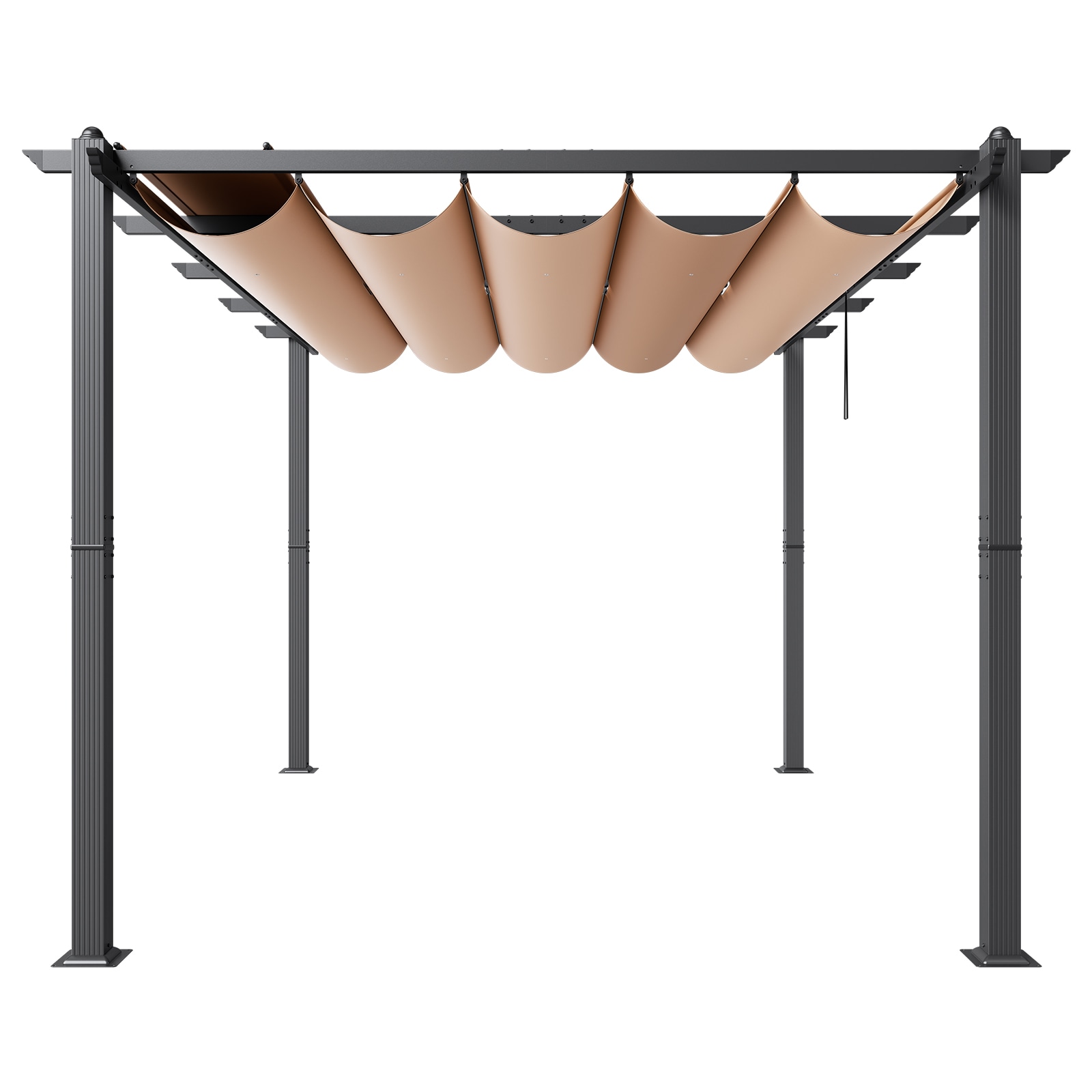 SVOPES SVOPESPDSSLPK12459V0 Retractable Pergola 10-ft W x 13-ft L x 8-ft H Beige Metal Freestanding Pergola with Canopy
