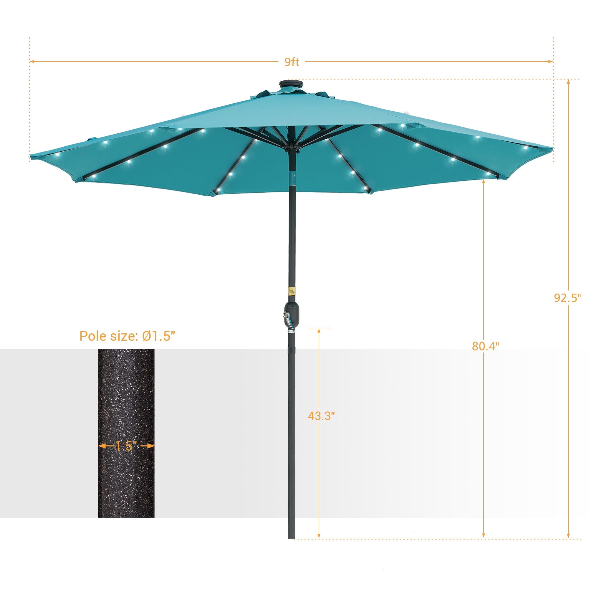 Sonkuki SD-TJLED09LB Umbrellas-2 - View #2