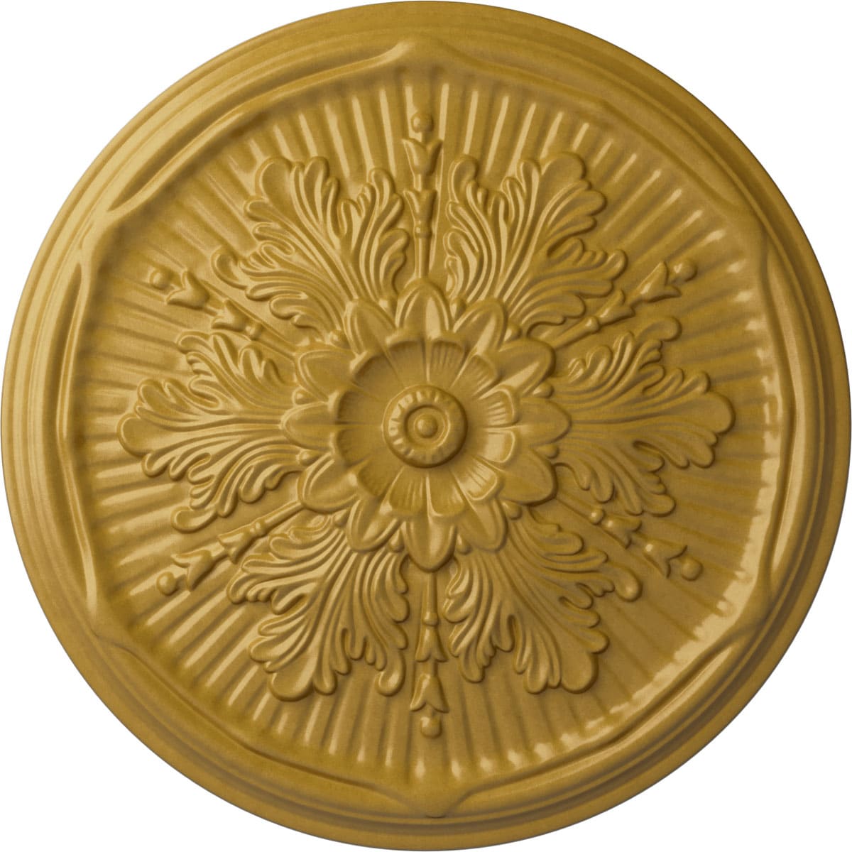 Ekena Millwork CM21LUIGS Luton 21-in W x 21-in L Painted Iridescent Gold Polyurethane Whole Ceiling Medallion