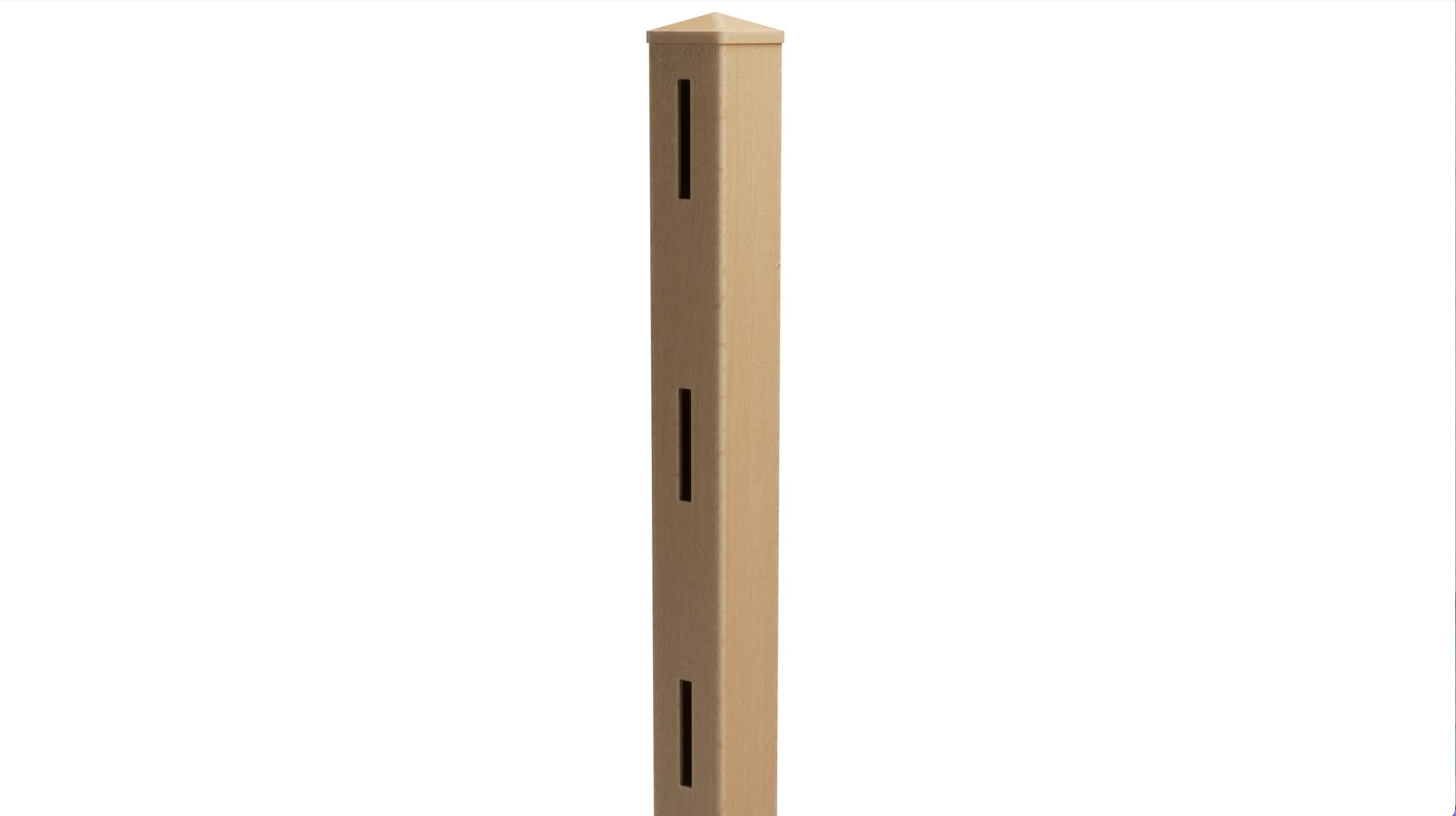 Natures Composites 3-Rail Start/End Post with Post Cap for Traditional Ranch Rail System (5 in. x 5 in. x 64 in. L) Timber Brown Composite Fence Post with Post Cap